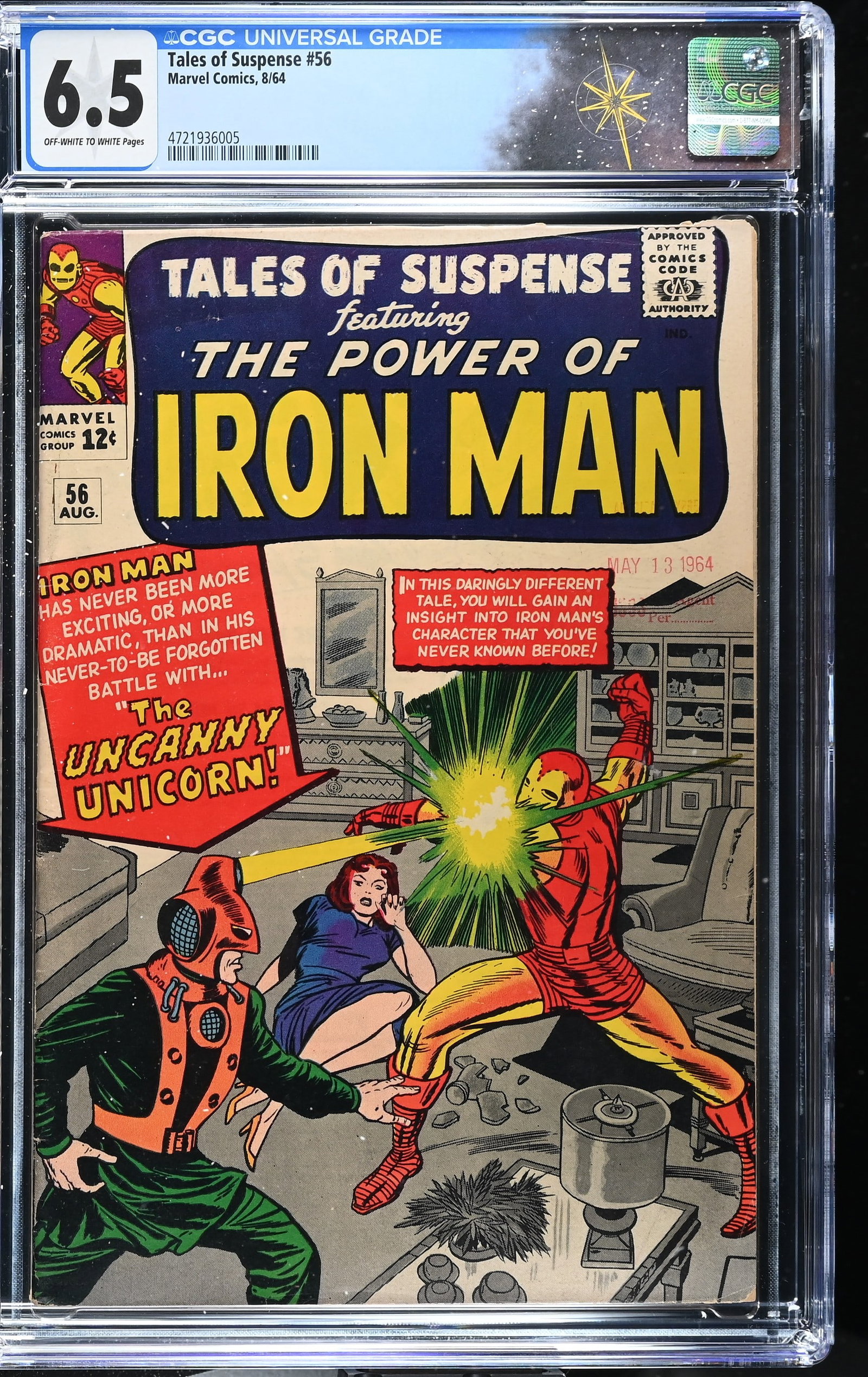 Tales of Suspense #56 CGC 6.5 1st Appearance of the Unicorn (Marvel Comics, 1964) Off-White to White (1 of 2)