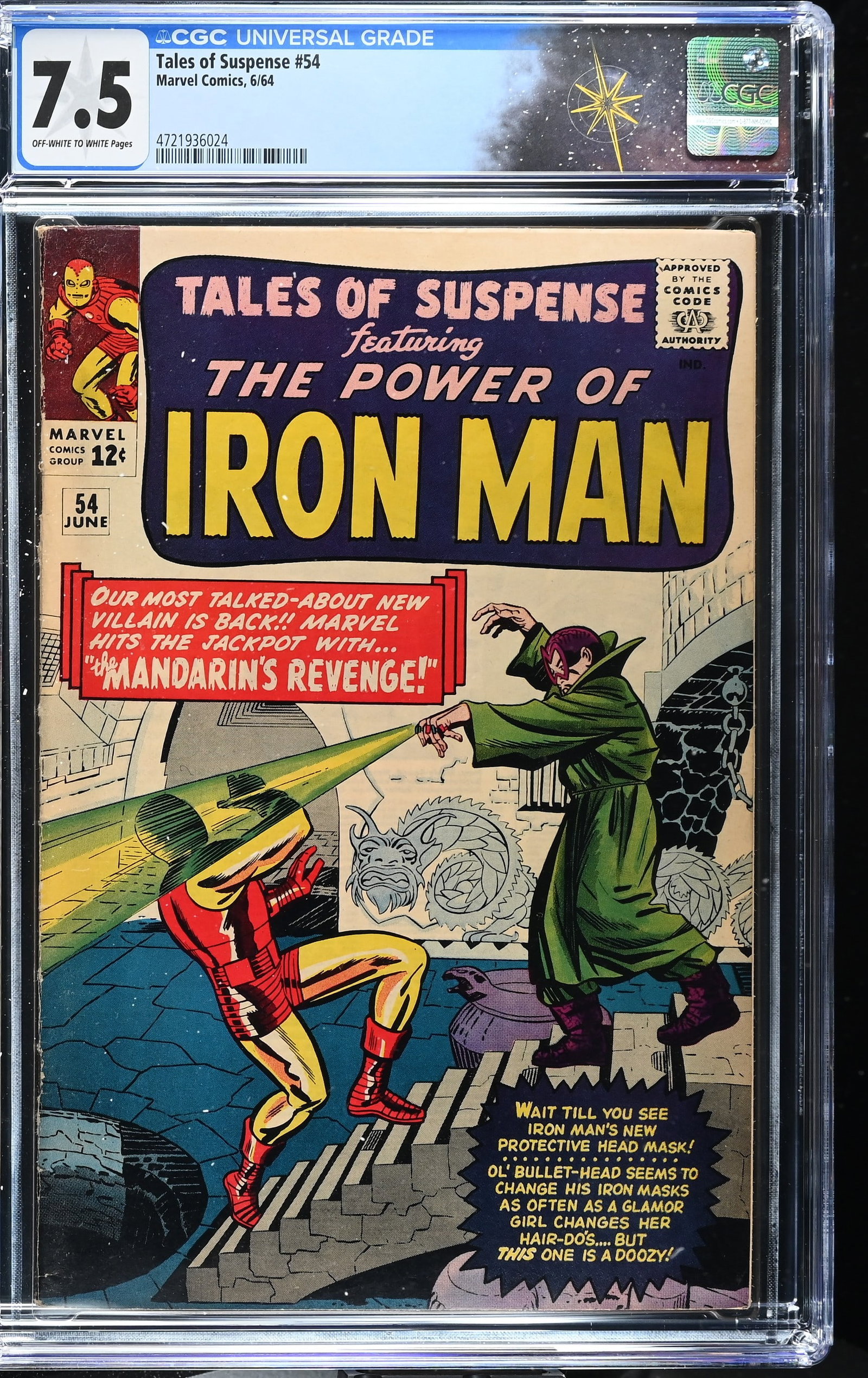Tales of Suspense #54 CGC 7.5 Jack Kirby Cover and Stan Lee Script (Marvel Comics, 1964) Off-White (1 of 2)