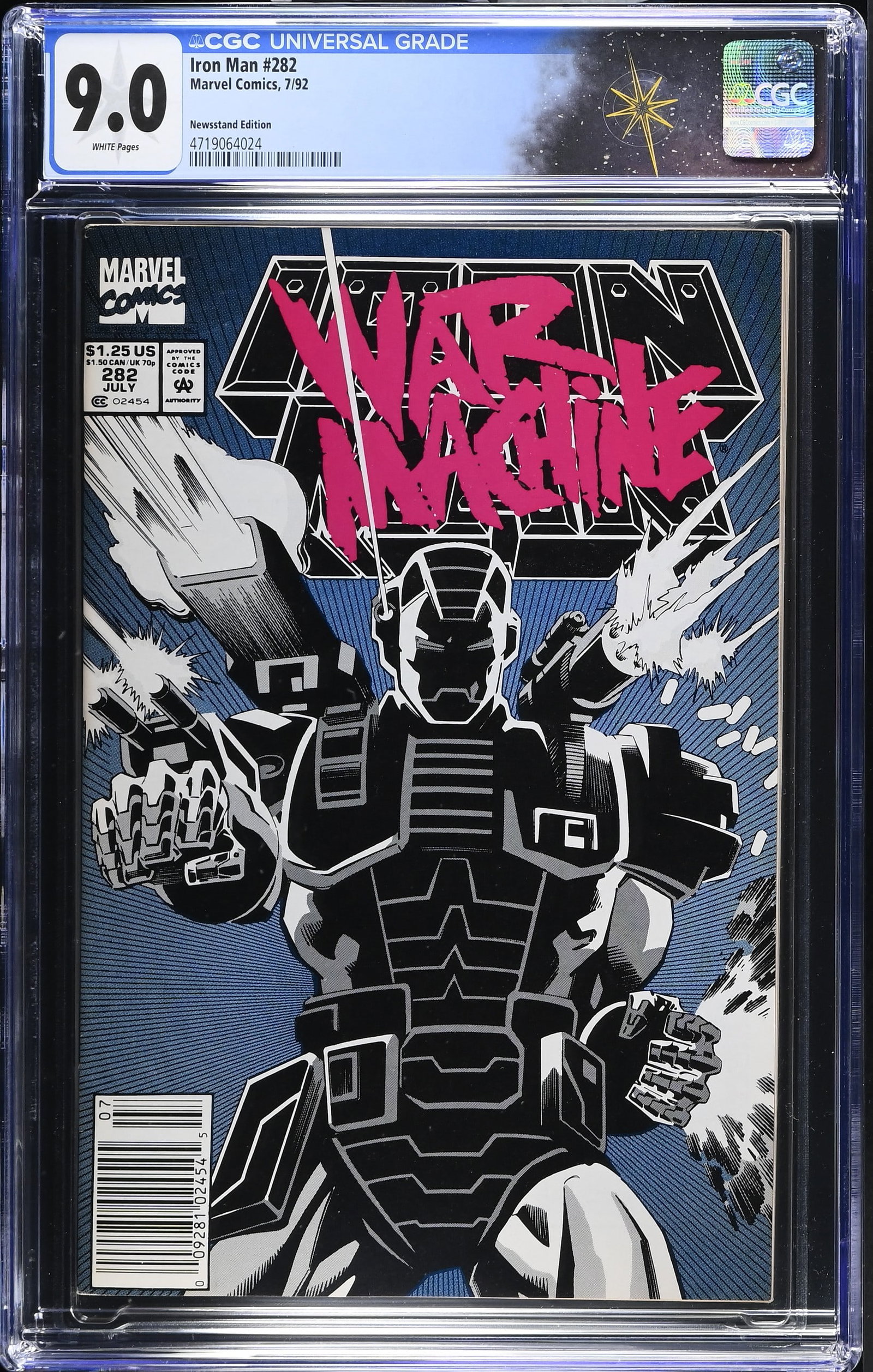 Iron Man #282 CGC 9.0 1st Full Appearance of War Machine Newsstand Edition (Marvel Comics, 1992) (1 of 2)