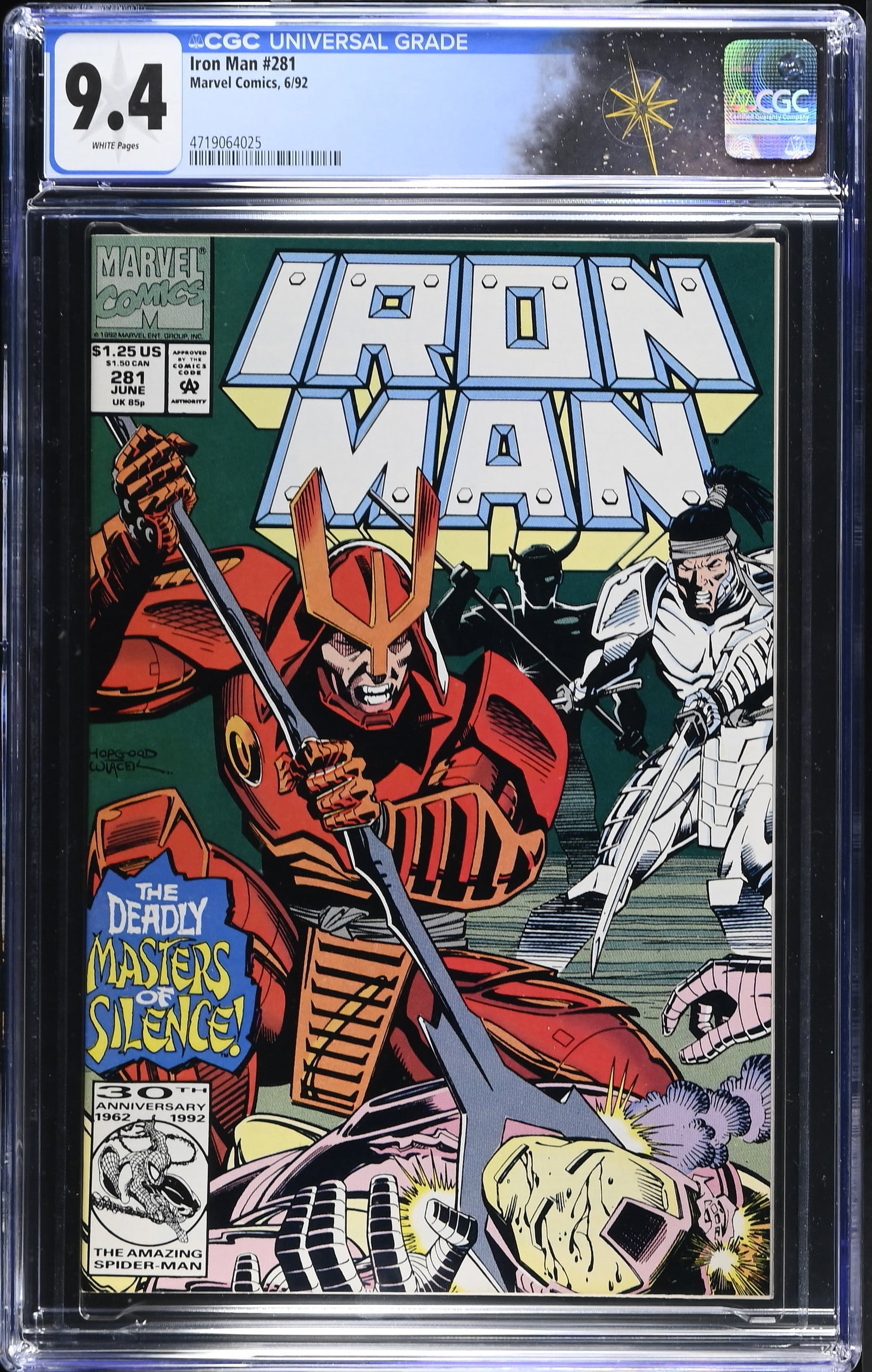 Iron Man #281 CGC 9.4 "The Masters of Silence" 1st Cameo Appearance of War Machine Armor (Marvel (1 of 2)