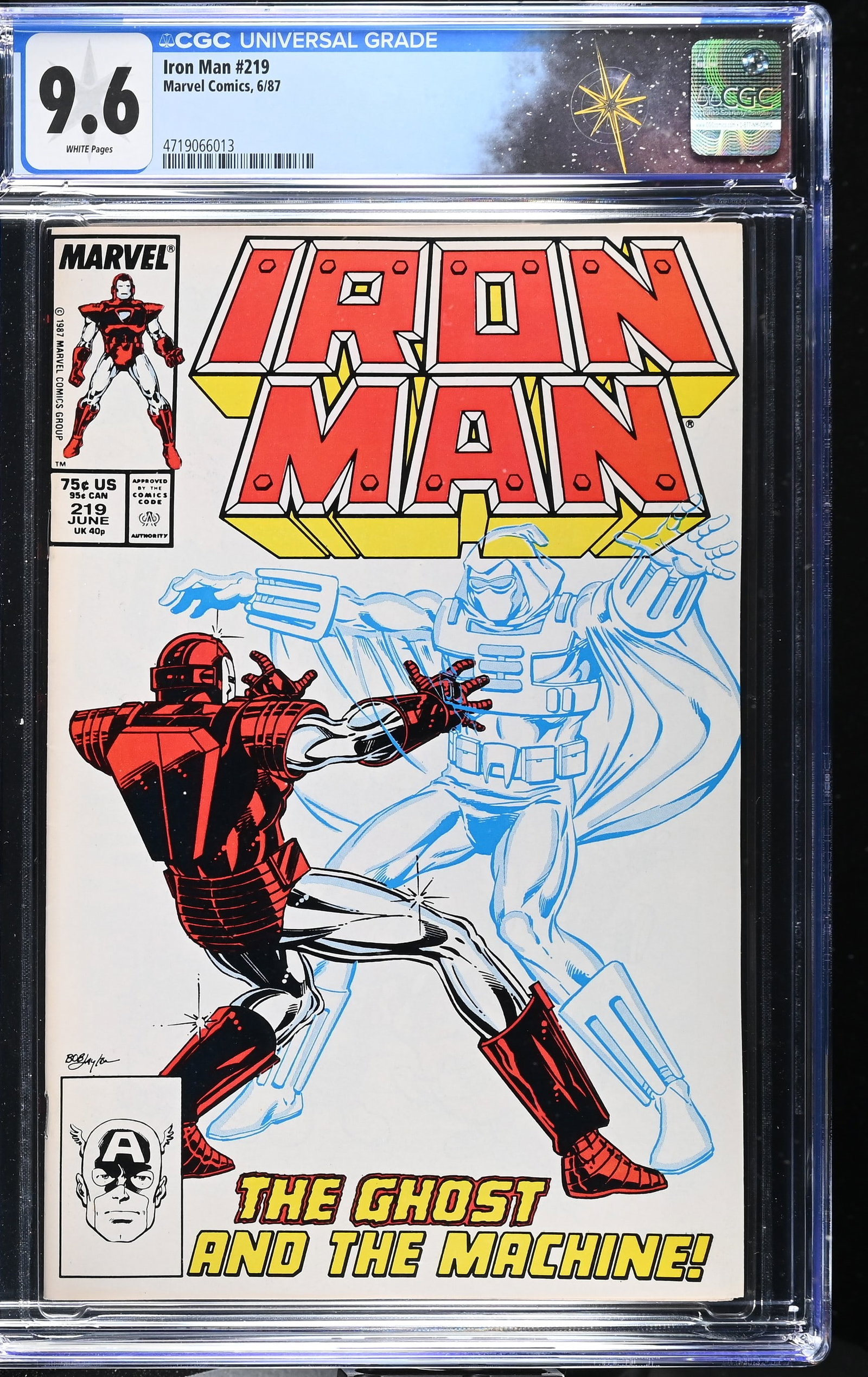 Iron Man #219 CGC 9.6 1st Appearance of the Ghost Direct Edition (Marvel Comics, 1987) White Pages (1 of 2)