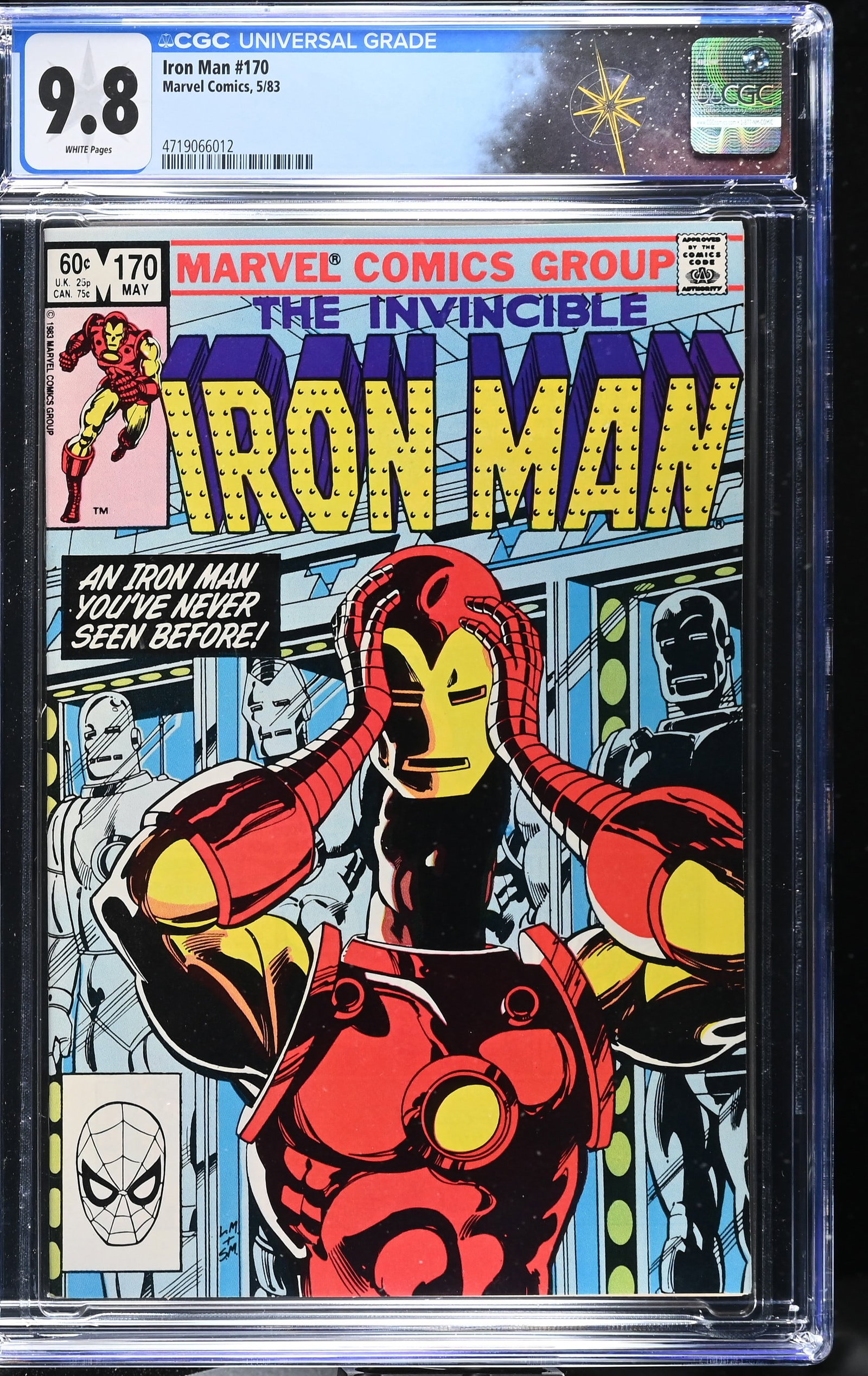 Iron Man #170 CGC 9.8 1st Full James Rhodes as Iron Man Direct Edition (Marvel Comics, 1983) White (1 of 2)