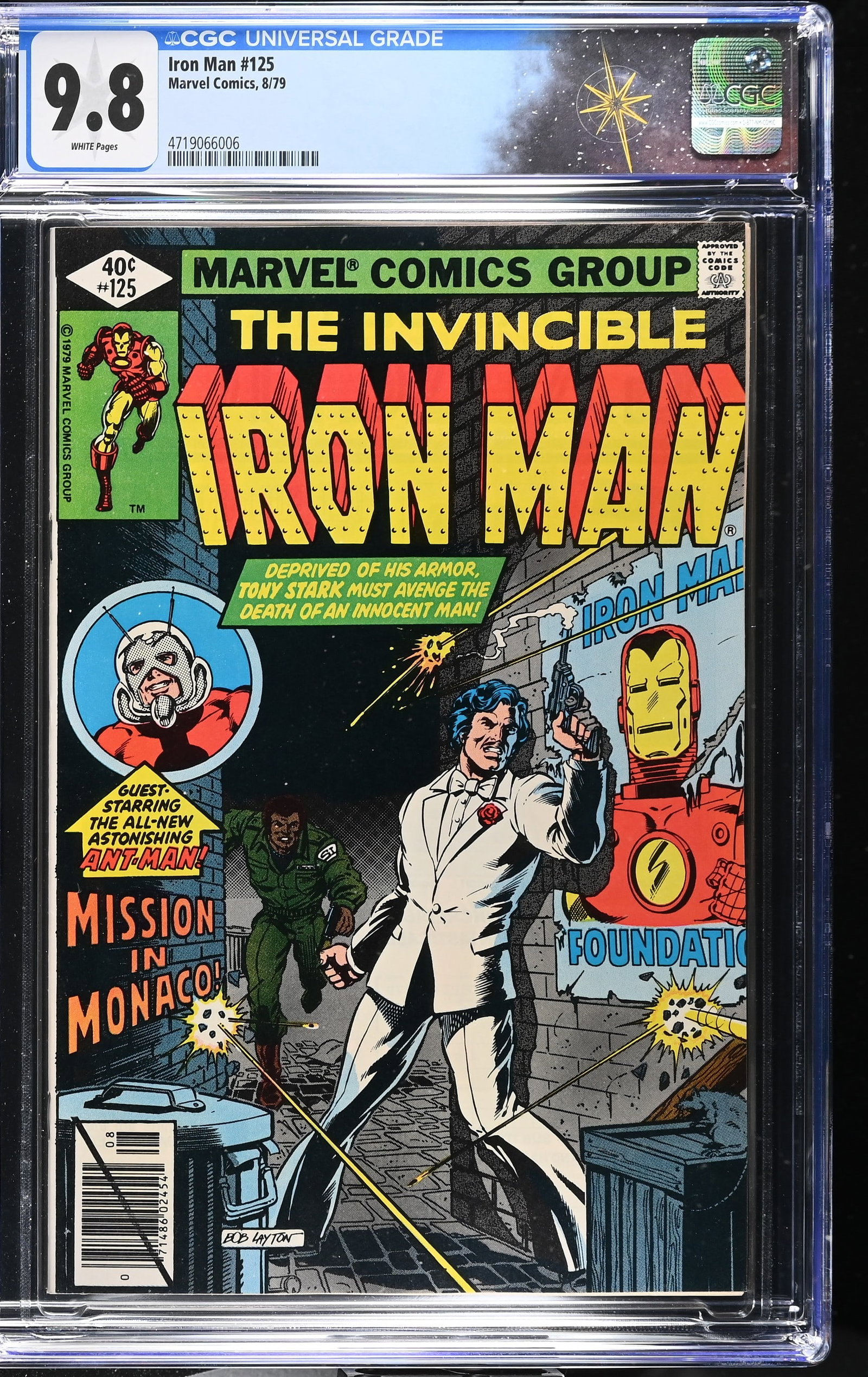 Iron Man #125 CGC 9.8 Highest Grade in CGC Census "The Monaco Prelude" Newsstand Edition (Marvel (1 of 2)