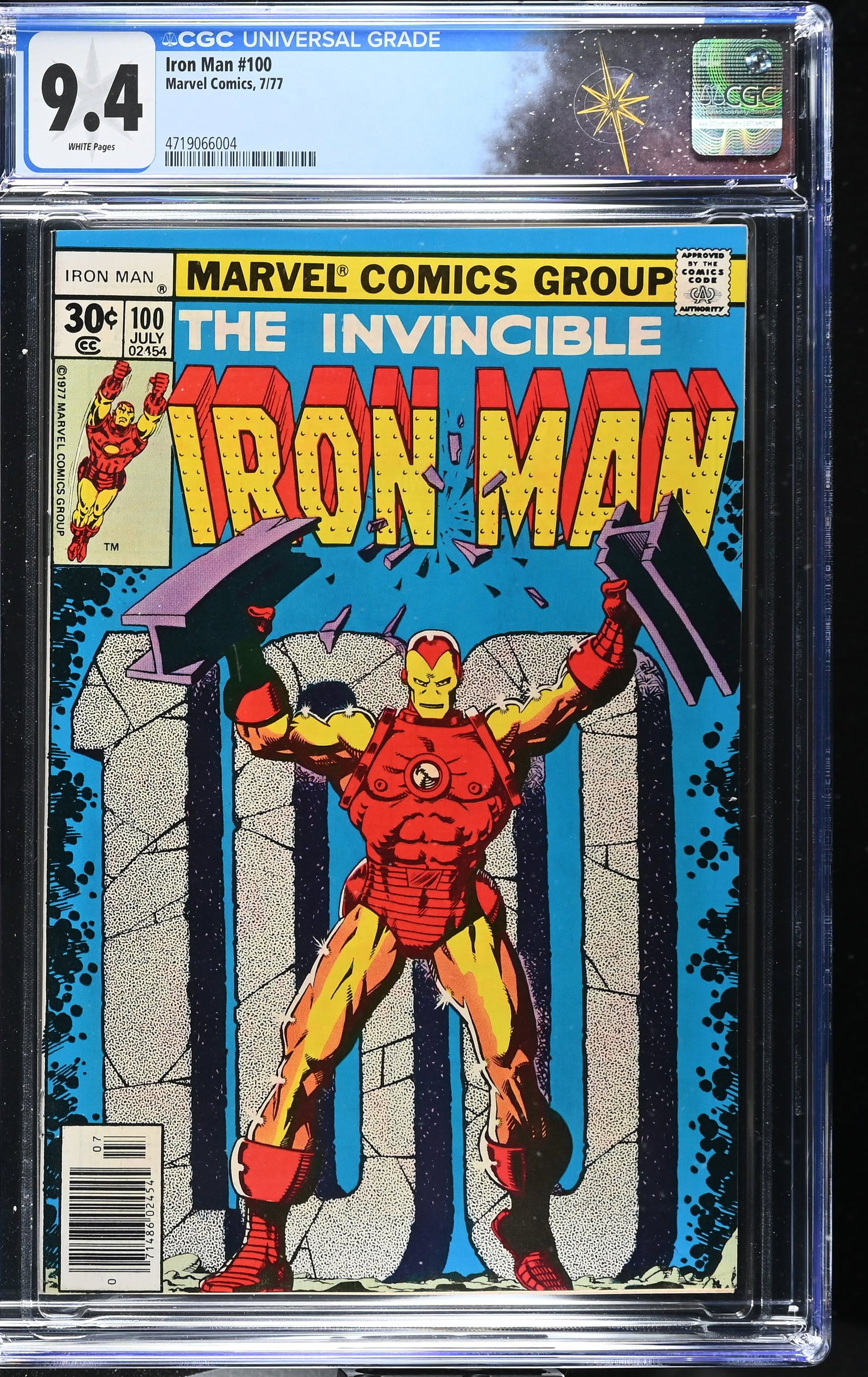 Iron Man #100 CGC 9.4 "Iron Fest" 100th Issue Spectacular Jim Starlin Cover (Marvel Comics, 1977) (1 of 2)
