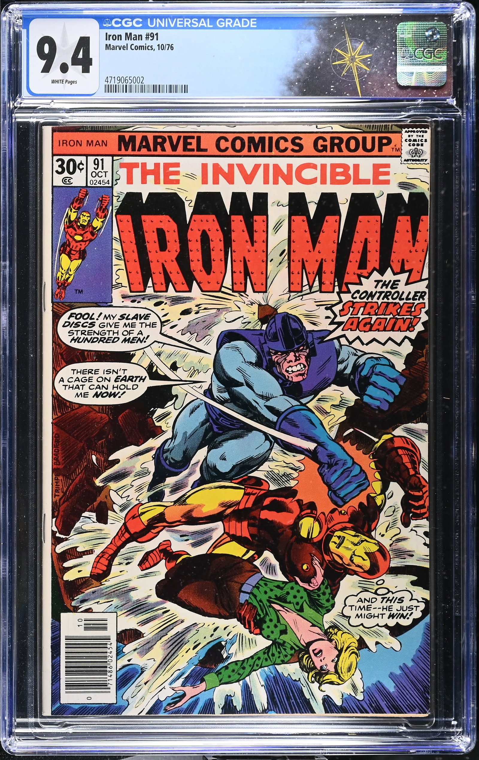 Iron Man #91 CGC 9.4 "Breakout!" Cover by Herb Trimpe (Marvel Comics, 1976) White Pages (1 of 2)