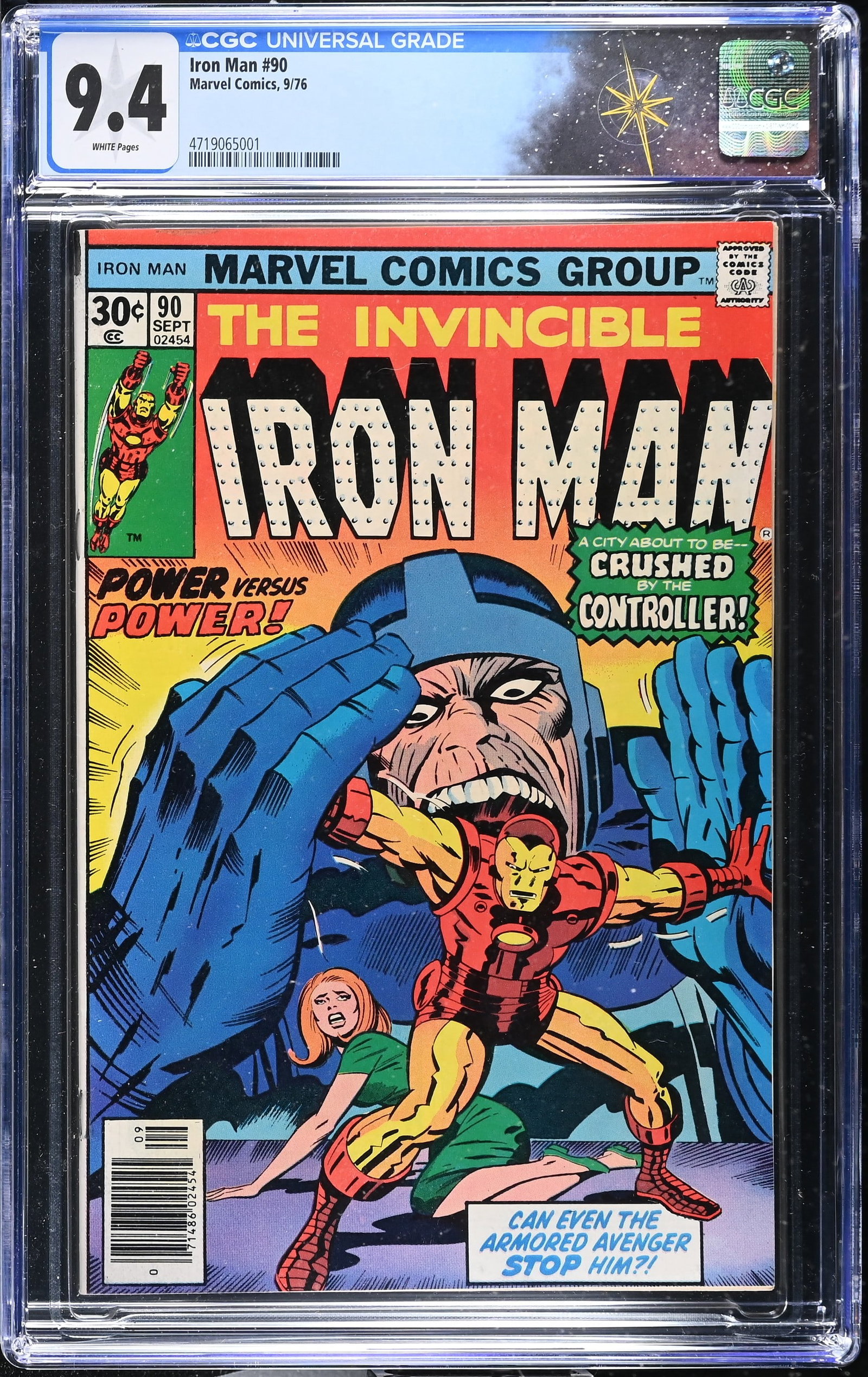 Iron Man #90 CGC 9.4 "When Calls the Controller!" (Marvel Comics, 1976) White Pages (1 of 2)