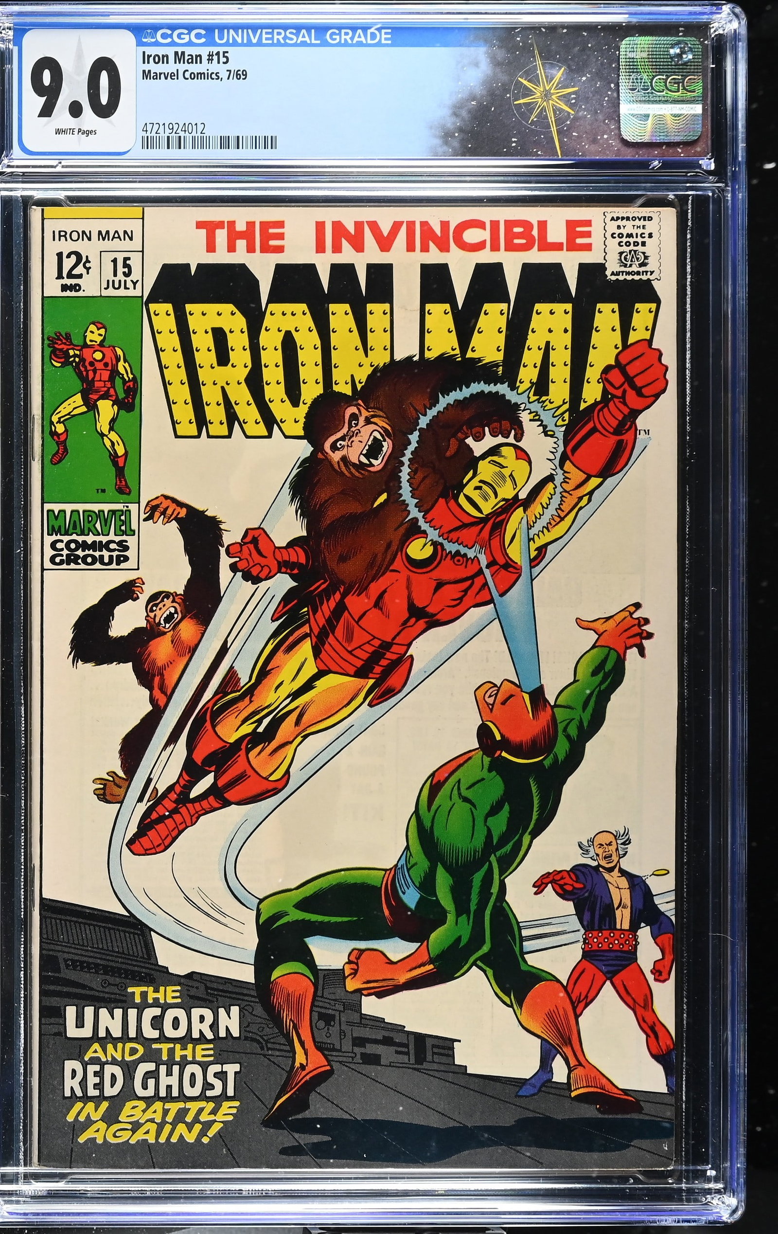 Iron Man #15 CGC 9.0 "Said the Unicorn to the Ghost!" (Marvel Comics, 1969) White Pages (1 of 2)