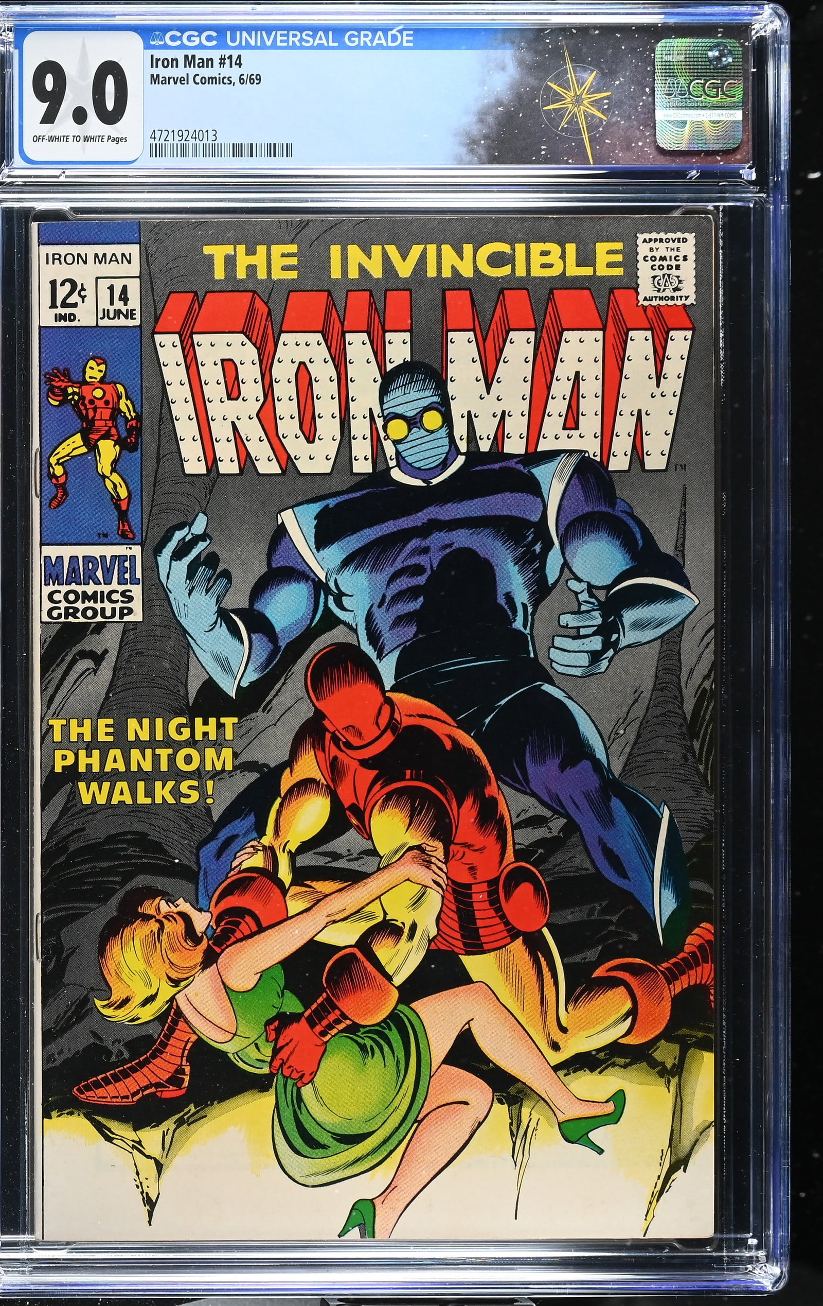 Iron Man #14 CGC 9.0 "The Night Phantom Walks" 1st Appearance of Night Phantom (Marvel Comics, 1969) (1 of 2)