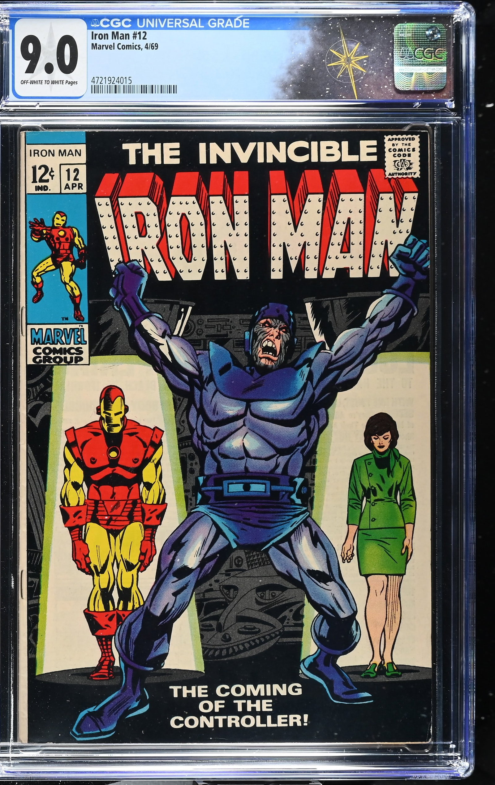 Iron Man #12 CGC 9.0 Origin and 1st Appearance of the Controller (Marvel Comics, 1969) Off White to (1 of 2)