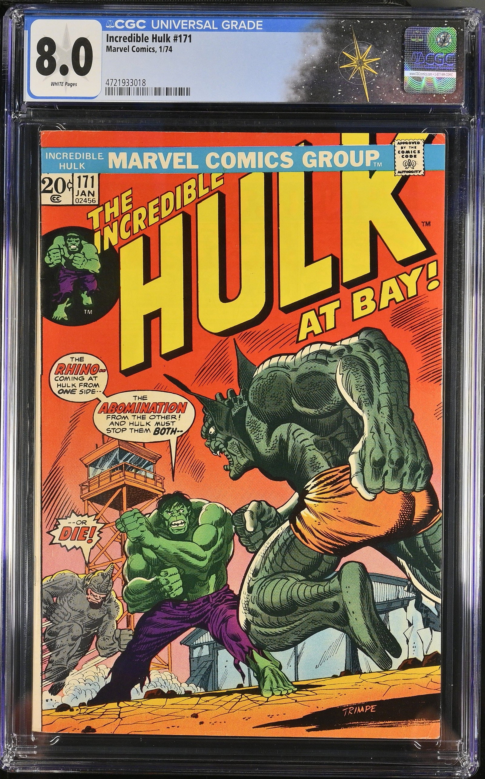 Incredible Hulk #171 CGC 8.0 ?Revenge!? Herb Trimpe Cover & Jack Abel Art (Marvel Comics, 1974) (1 of 2)