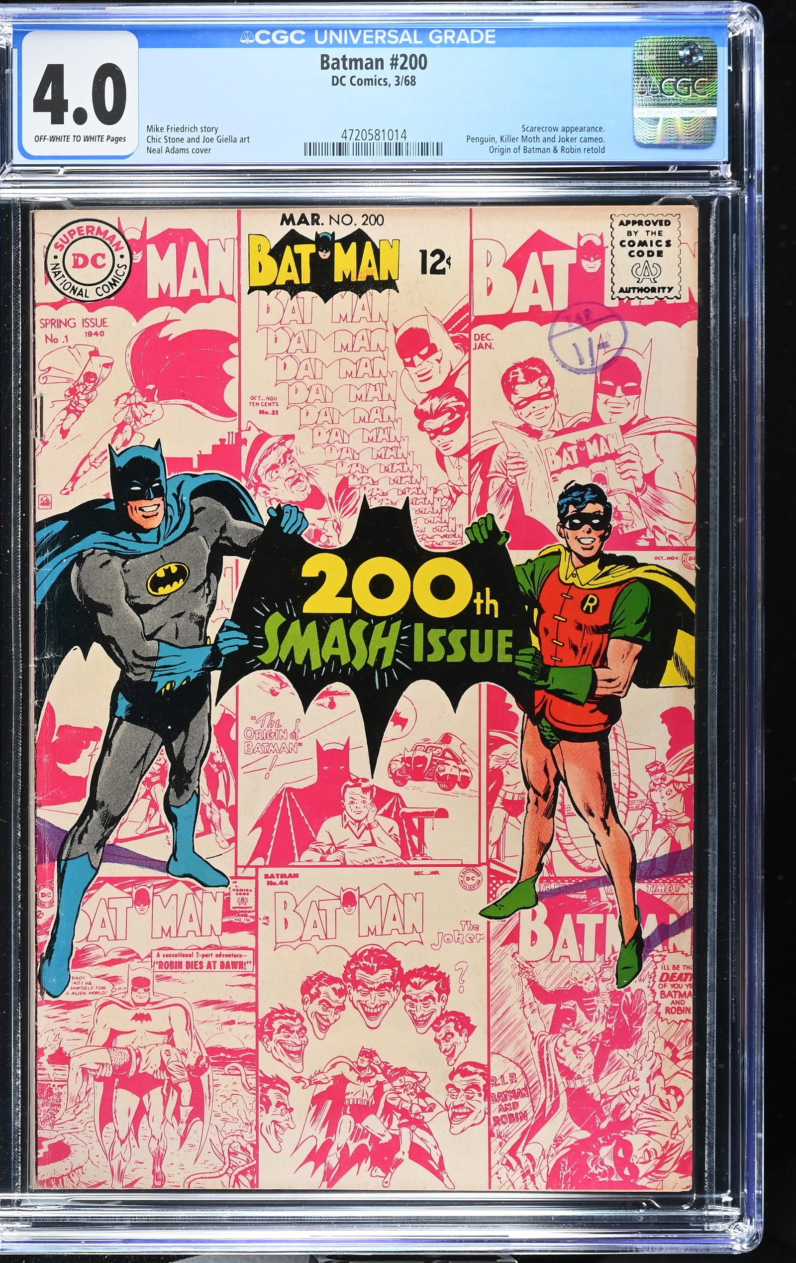 Batman #200 CGC 4.0 Origin of Batman and Robin Retold (DC Comics, 1968) Off-White to White Pages (1 of 2)