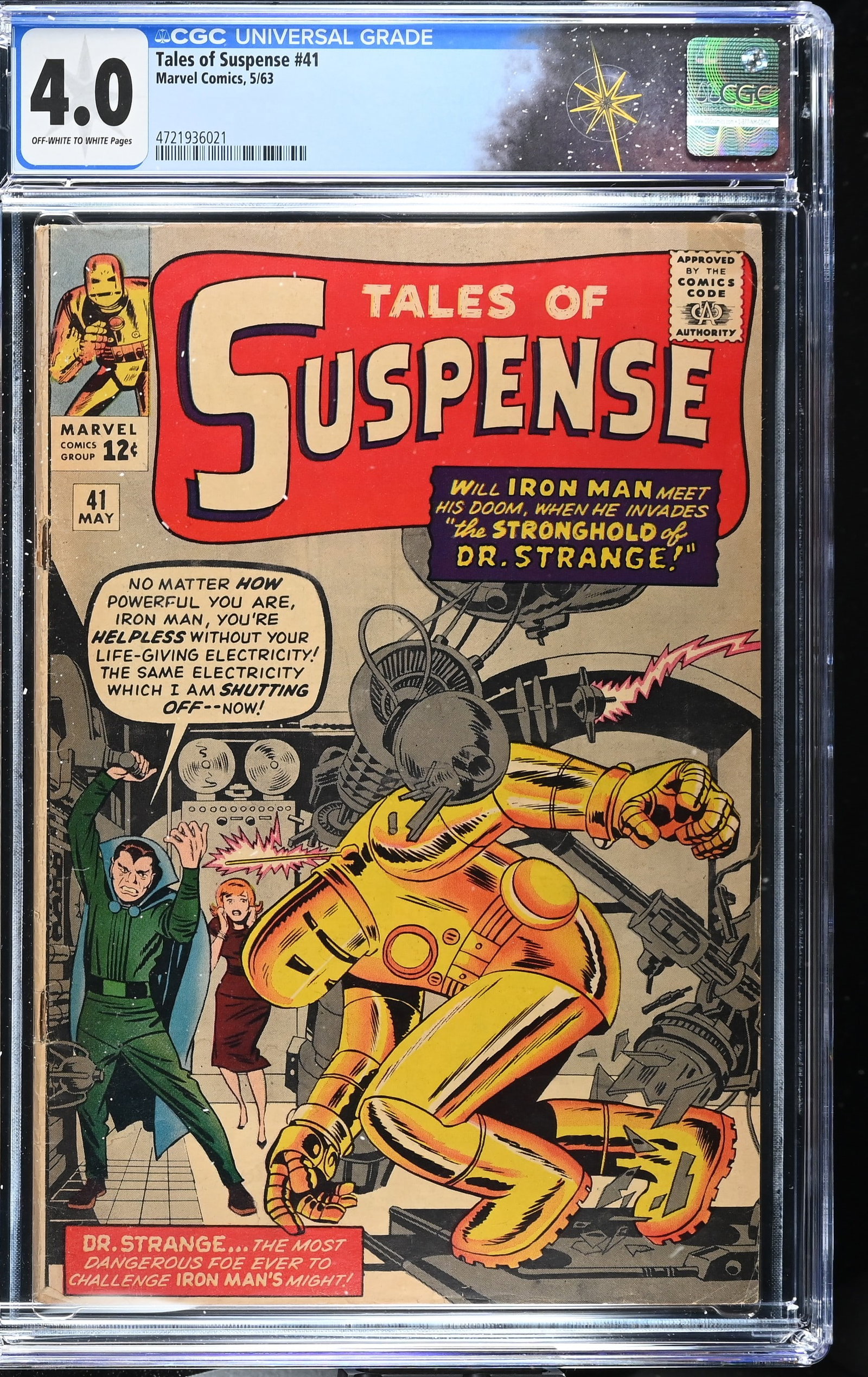 Tales of Suspense #41 CGC 4.0 3rd Appearance of Iron Man Cover by Jack Kirby (Marvel Comics, 1963) (1 of 2)