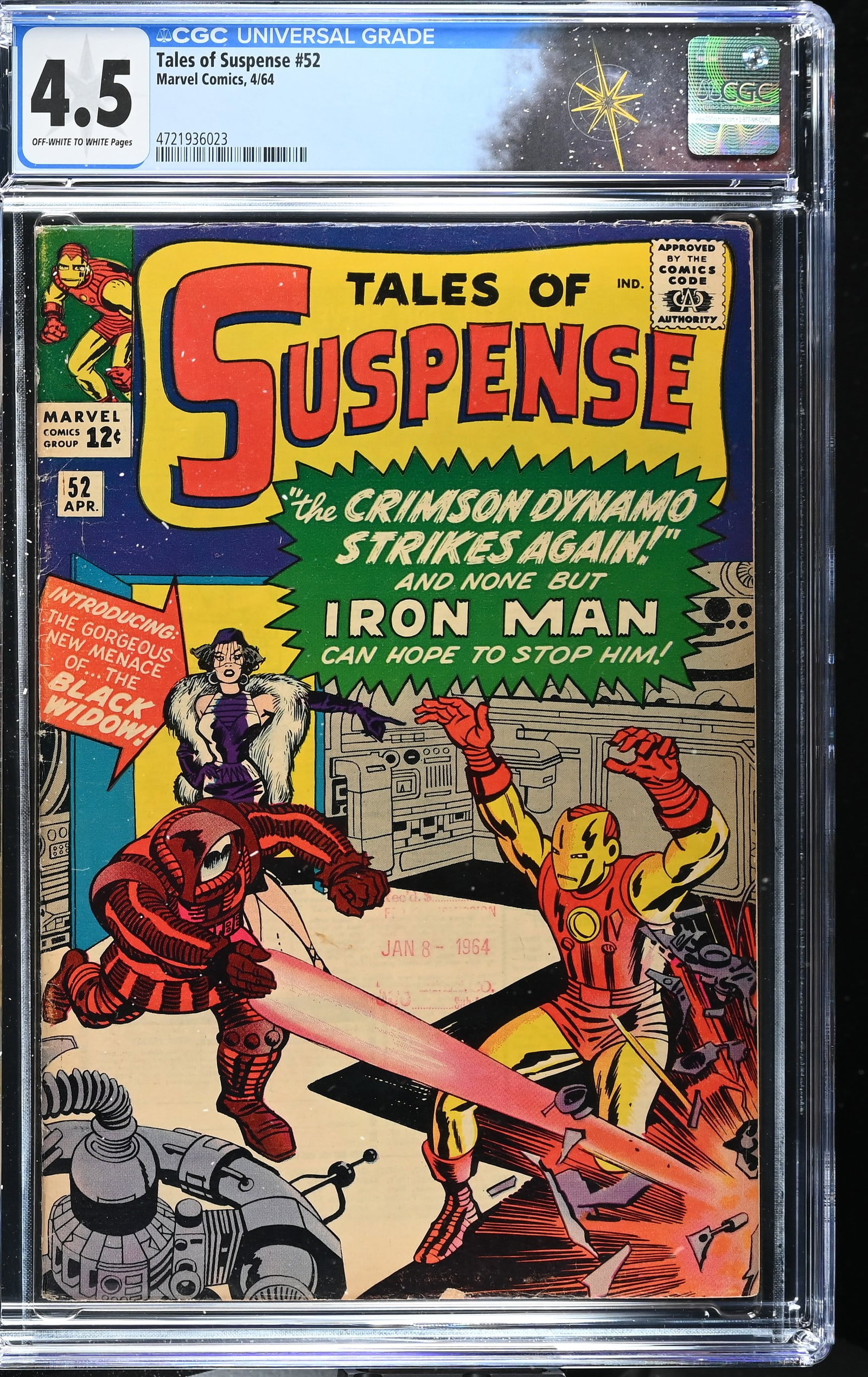 Tales of Suspense #52 CGC 4.5 1st Appearance of Black Widow (Natasha Romanoff) (Marvel Comics, 1964) (1 of 2)