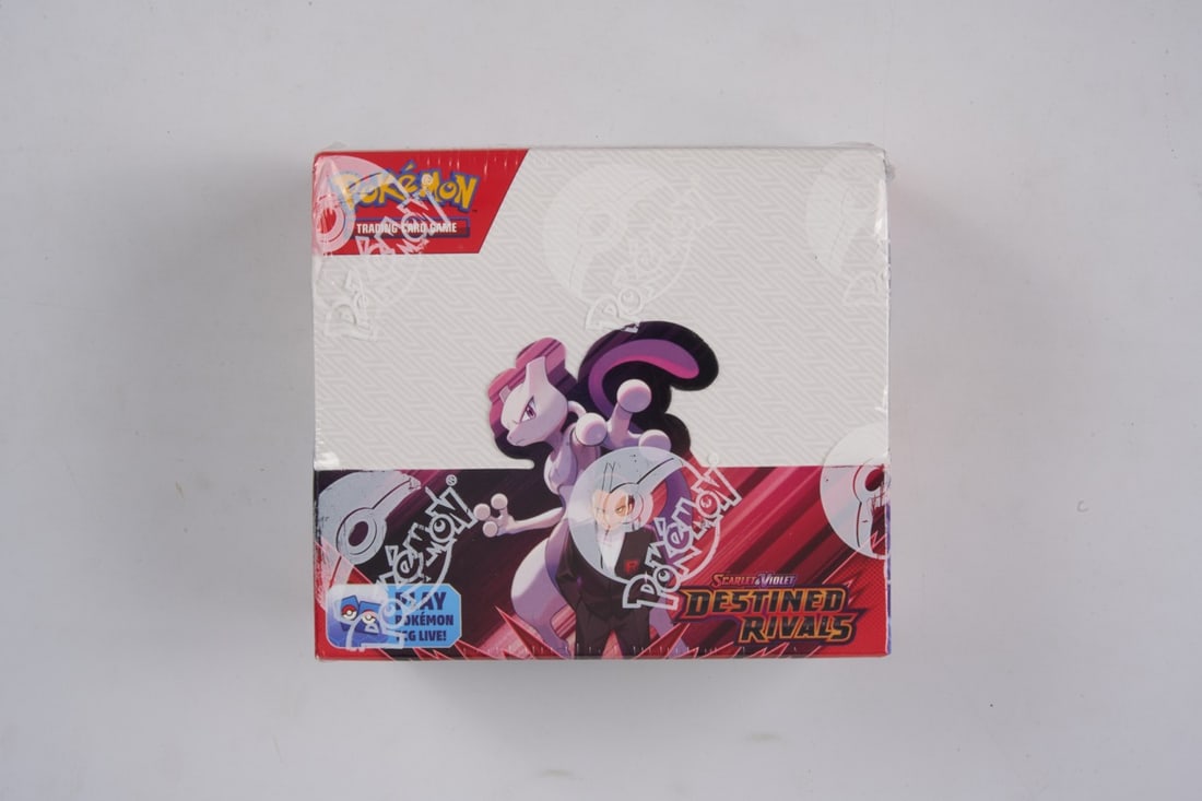 Destined Rivals Booster Box - Sealed: This is the hottest set of the Scarlet and Violet era - Destined Rivals. This lot features a factory sealed booster - thats 36 sealed booster packs with the chase card, Tem Rockets Mewtwo commanding o