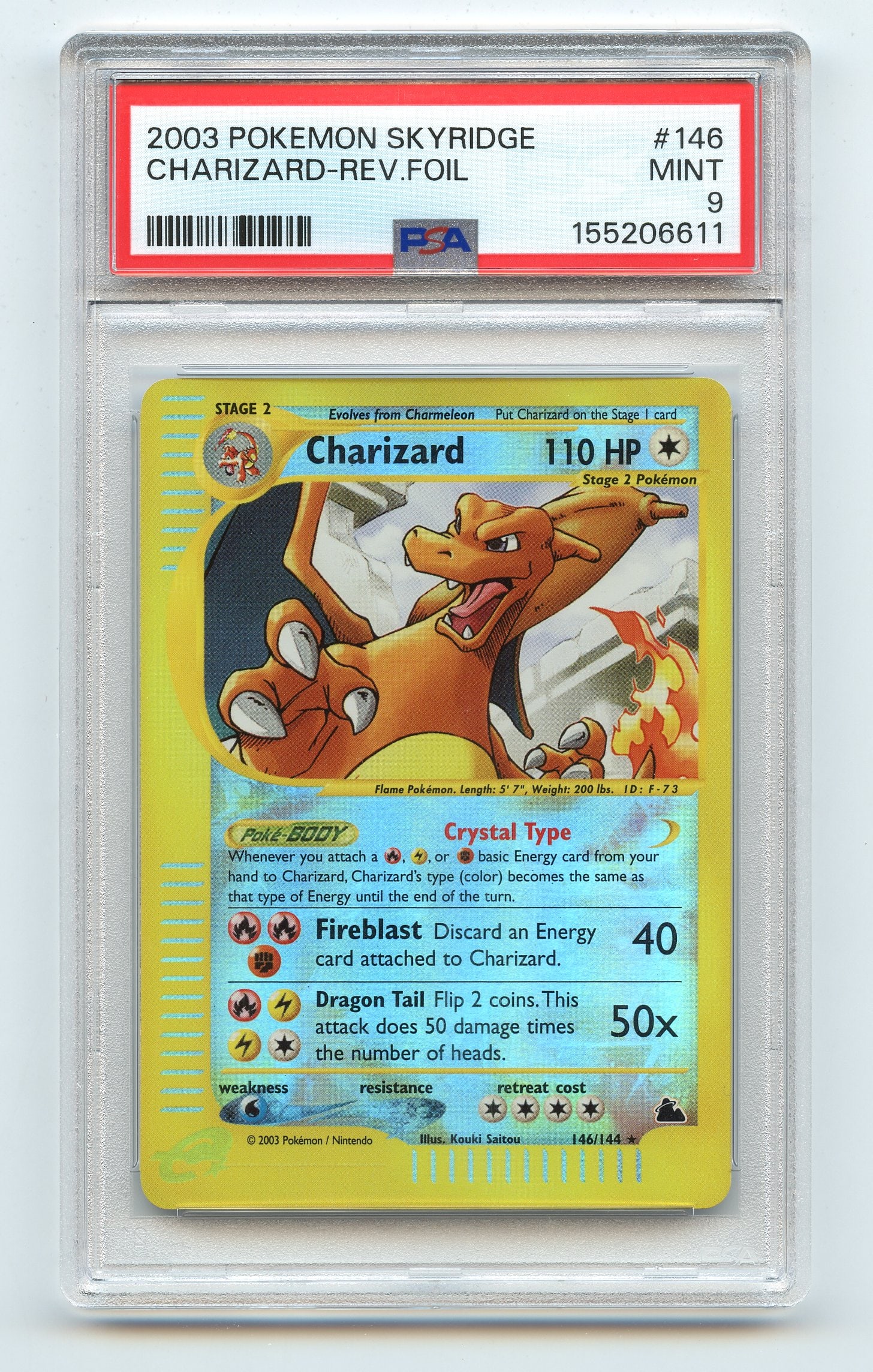 PSA 9 'Crystal' Charizard #146 Revese Holo Skyridge (1 of 2)