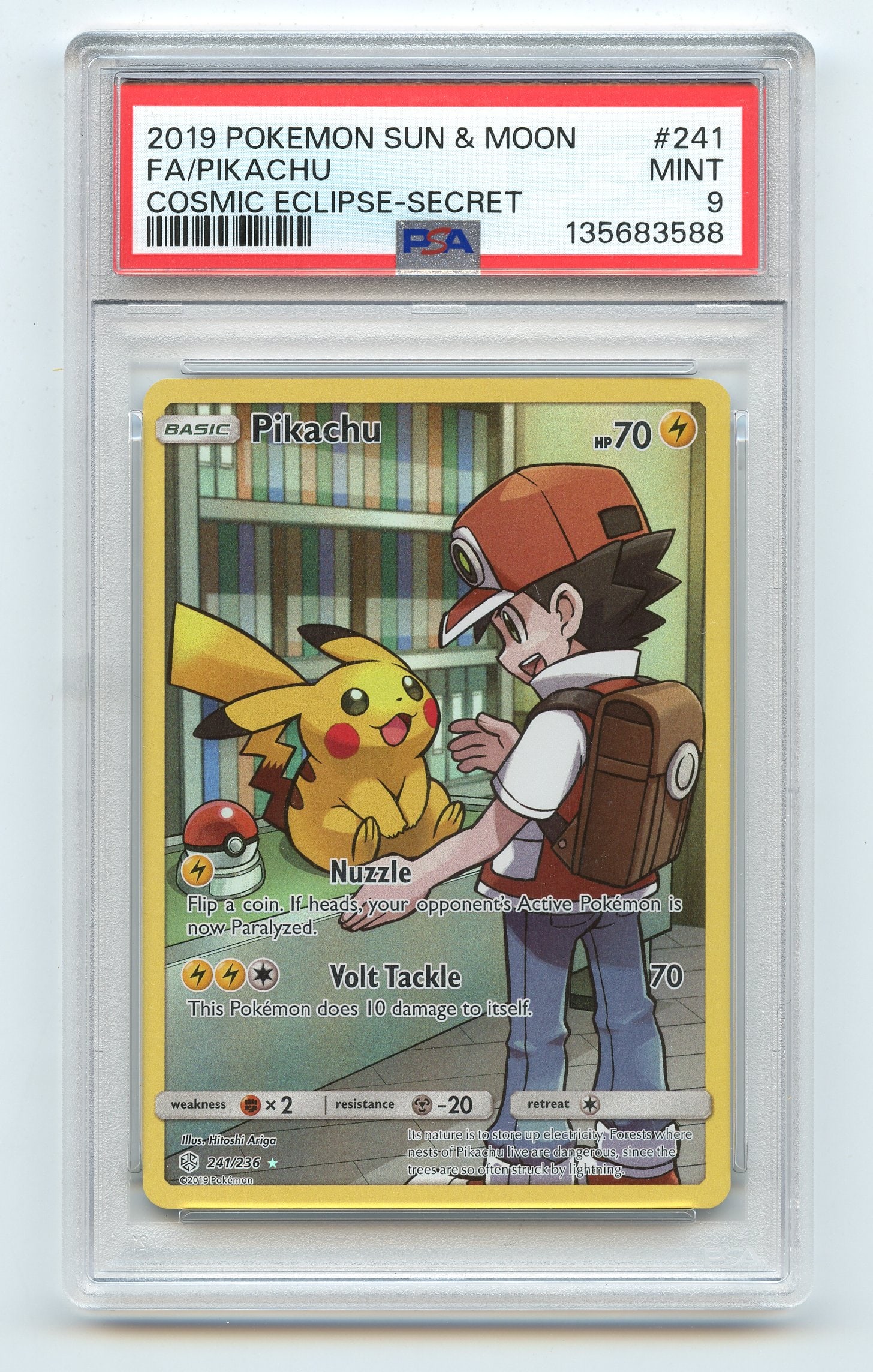 PSA 9 Pikachu #241 - Cosmic Eclipse Secret Rare (1 of 2)