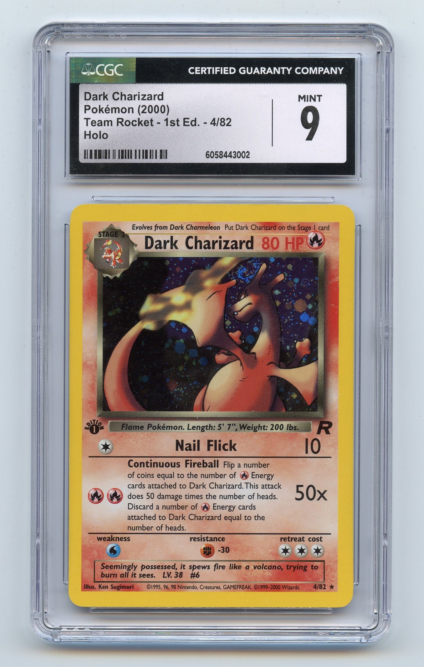 CGC 9 Dark Charizard #4 1st Edition Holo- Team Rocket Holo #4 (1 of 2)