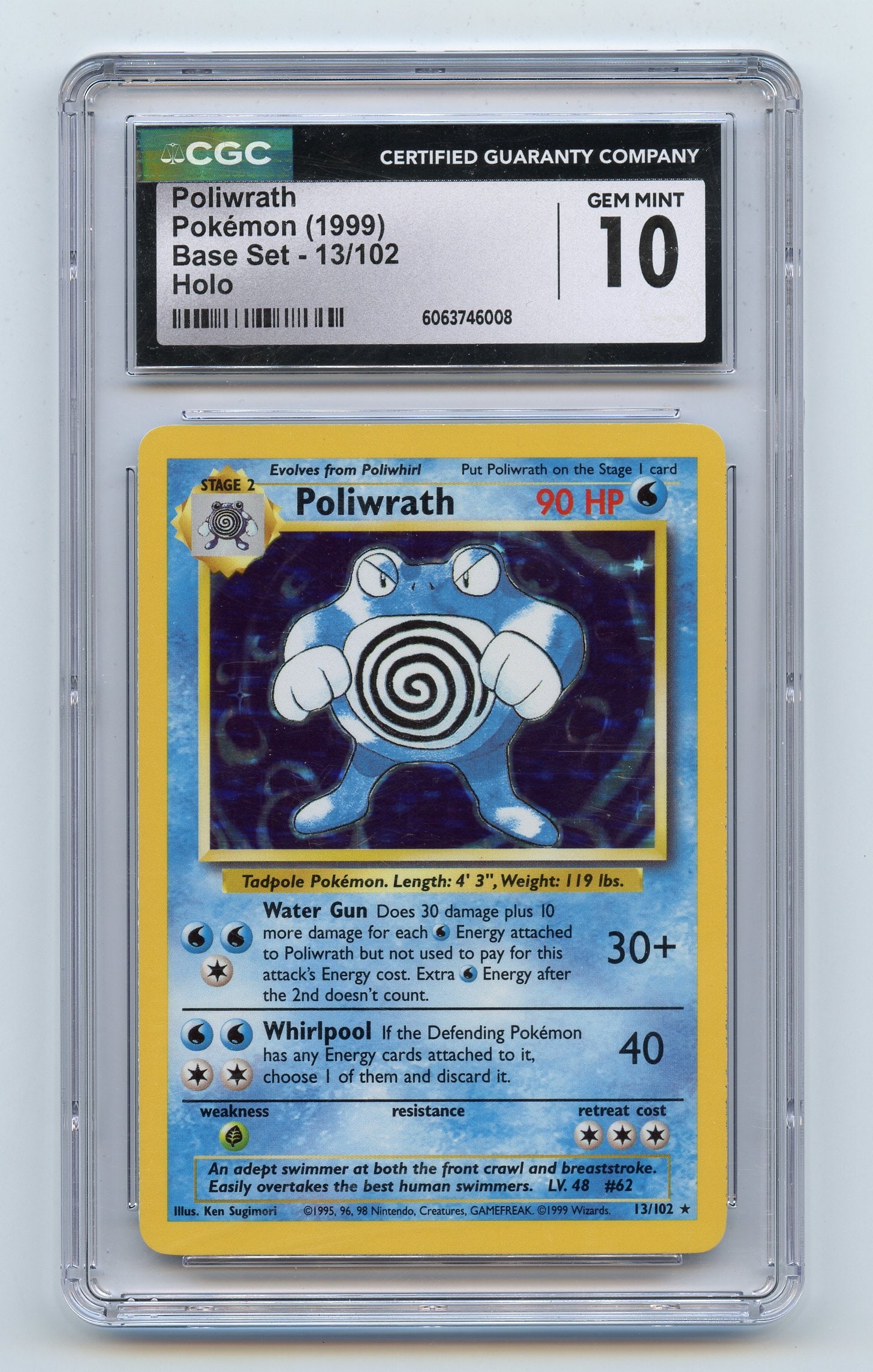 CGC 10 Poliwrath #13 Holo - Base Set (1 of 2)