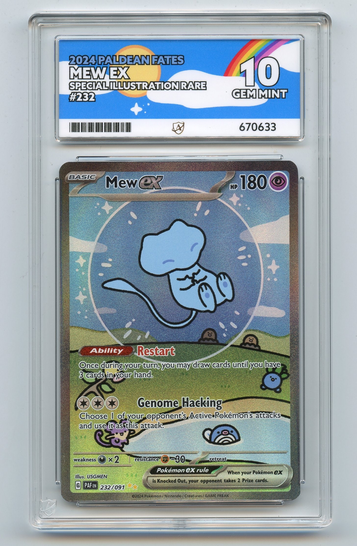 ACE 10 'Bubble' Mew ex #232 Special Illustration Rare - Paldean Fates (1 of 2)