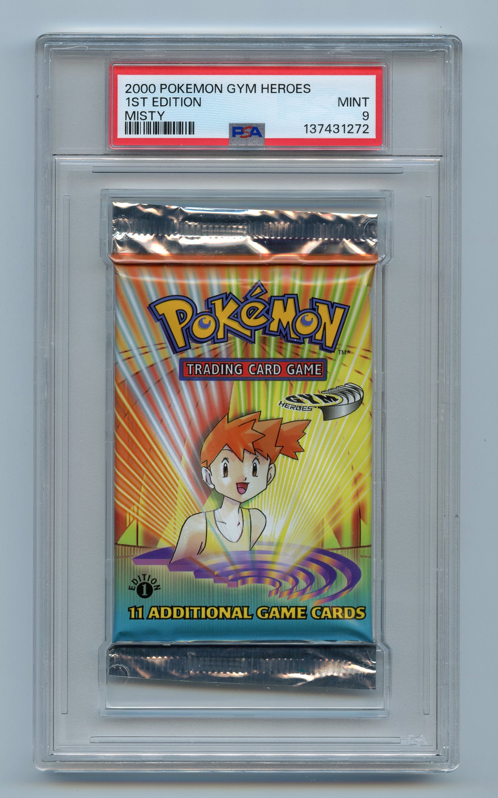 PSA 9 Gym Heroes 1st Edition Booster Pack - Misty Artwork (1 of 2)