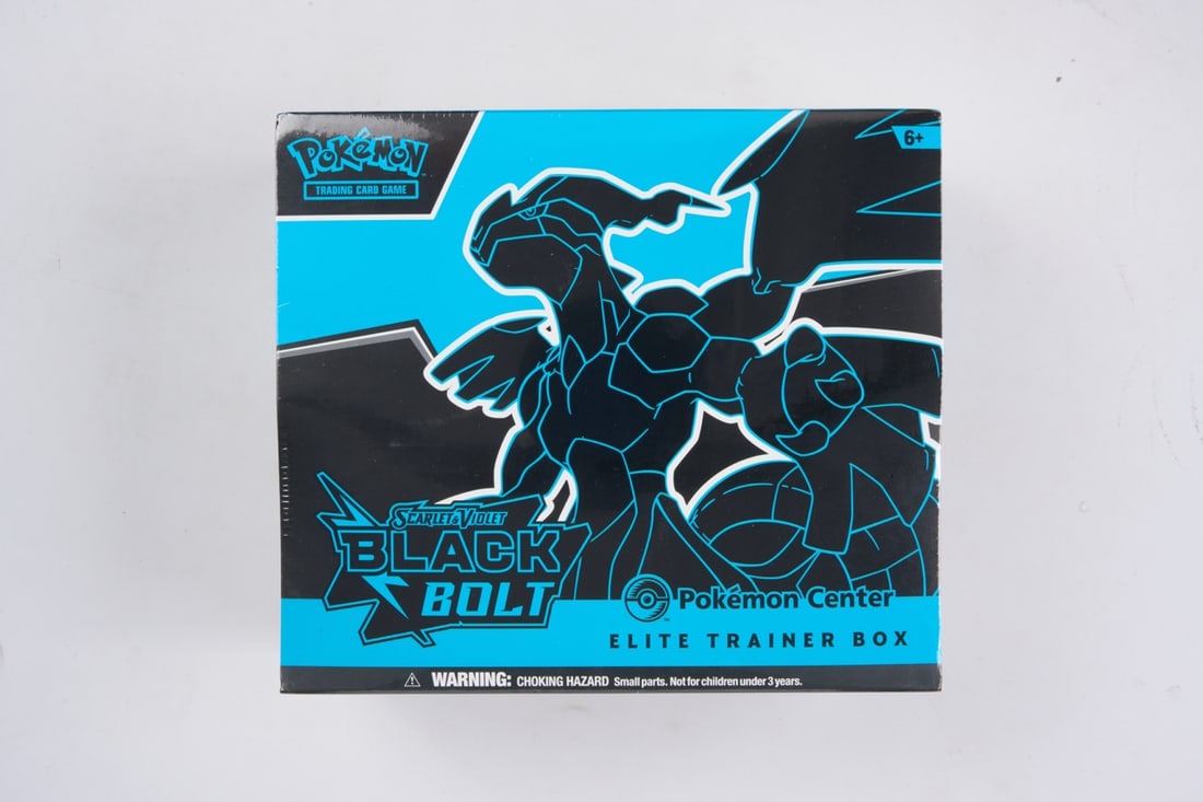 Pokemon Center Black Bolt Elite Trainer Box - Sealed: This lot contains a factory sealed Black Bolt Pokemon Center ETB. The product comes with extra booster packs and a stamped promo. This item is perfectly sealed with no tears in the wrapping and overal