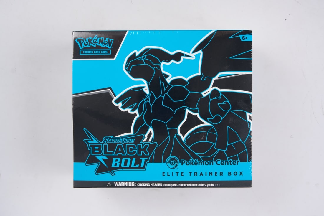 Pokemon Center Black Bolt Elite Trainer Box - Sealed: This lot contains a factory sealed Black Bolt Pokemon Center ETB. The product comes with extra booster packs and a stamped promo. This item is perfectly sealed with no tears in the wrapping and overal