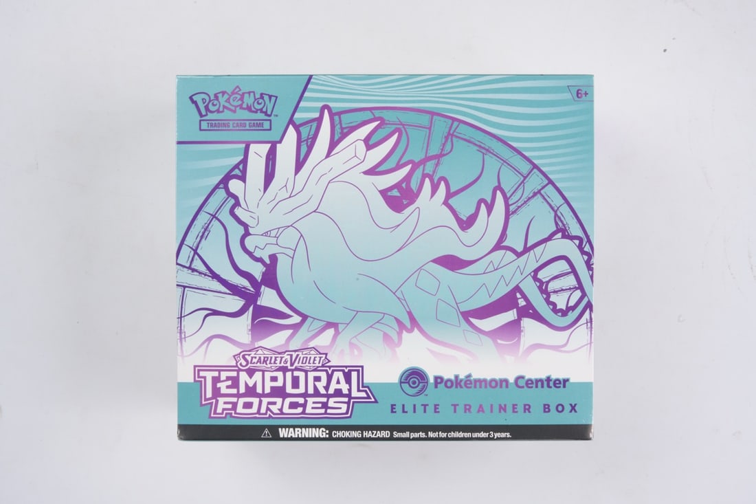 Temporal Forces Pokemon Center Elite Trainer Box - Sealed: This lot features a sealed Pokemon Center exclusive Temporal Forces Elite Trainer Box. These come with additional booster packs and a stamped promo card. The item is perfectly sealed and in excellent 