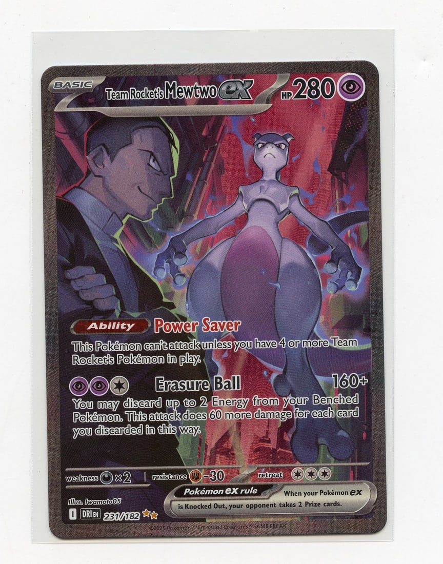 Team Rocket's Mewtwo ex #231 SIR Destined Rivals - (NM): Team Rocket's Mewtwo ex #231 Special Illustration Rare from Destined Rivals, in Near Mint condition.