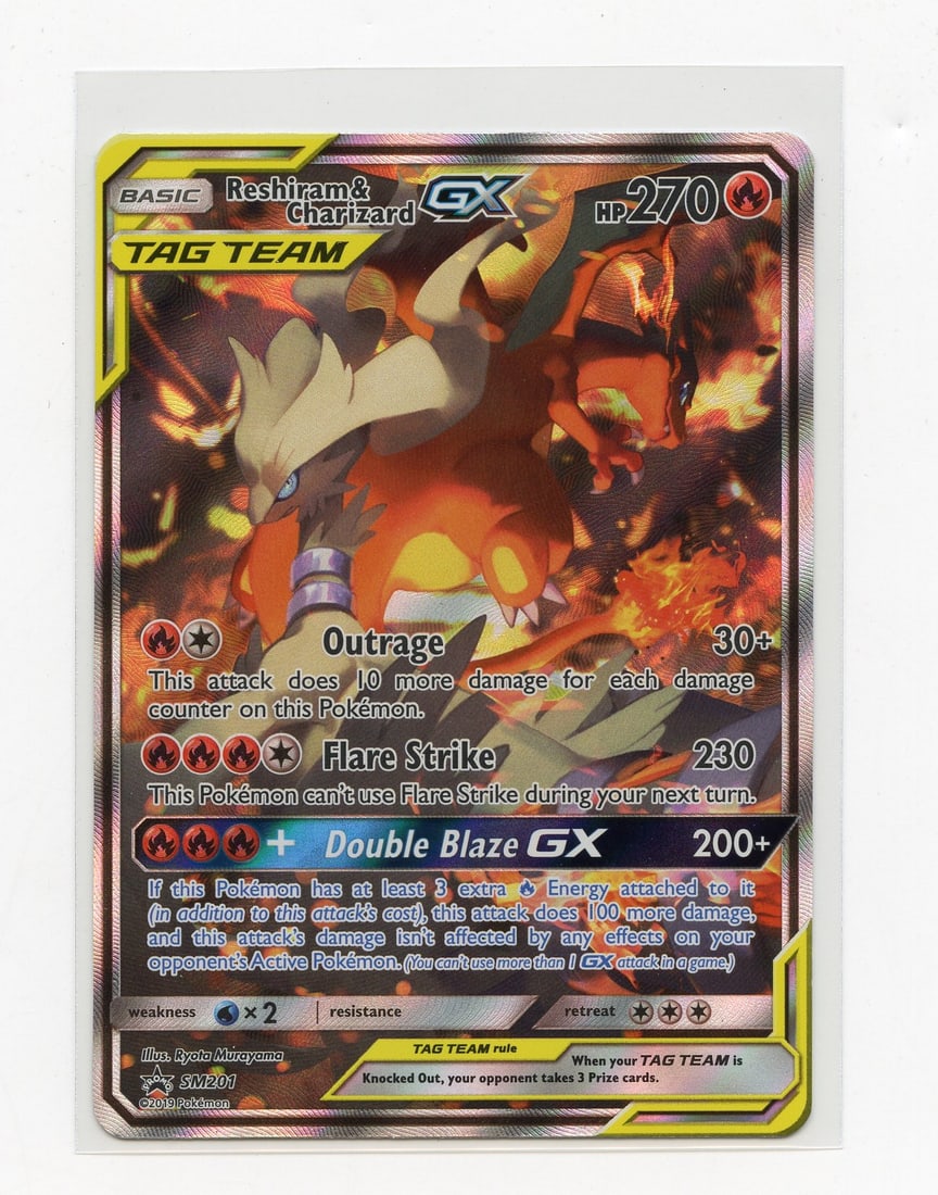Reshiram & Zekrom GX Tag Team #SM201 Promo - (NM): Reshiram & Zekrom GX Tag Team #SM201 Promo, in Near Mint condition.
