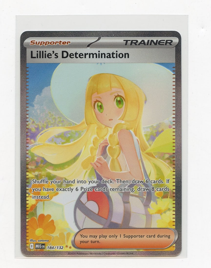 Lillie's Determination #184 SIR Mega Evolutions - (NM): Lillie's Determination #184 Special Illustration Rare from Mega Evolutions, in Near Mint condition.