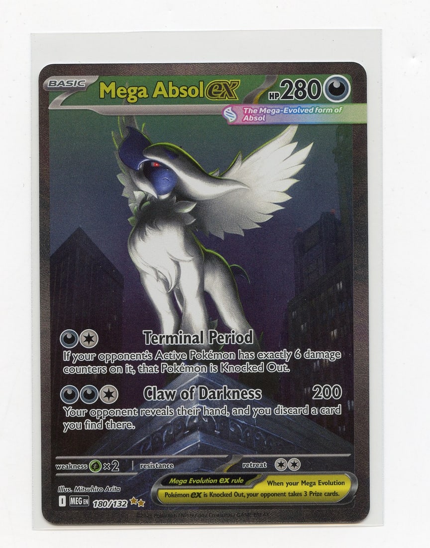 Mega Absol ex #180 SIR Mega Evolutions - (NM): Mega Absol ex #180 Special Illustration Rare from Mega Evolutions, in Near Mint condition.