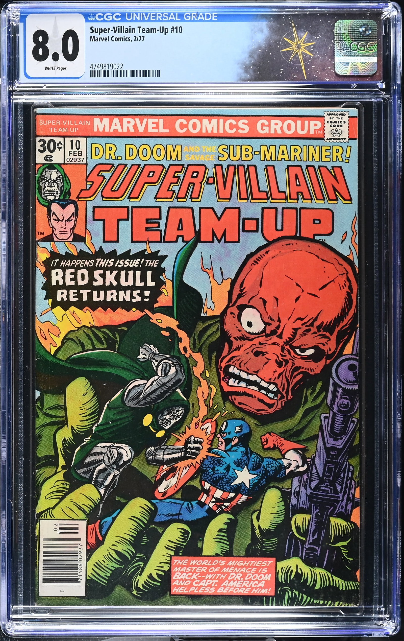 Super-Villain Team-Up #10 CGC 8.0 "The Sign of the Skull!" (Marvel Comics, 1977) White Pages (1 of 2)