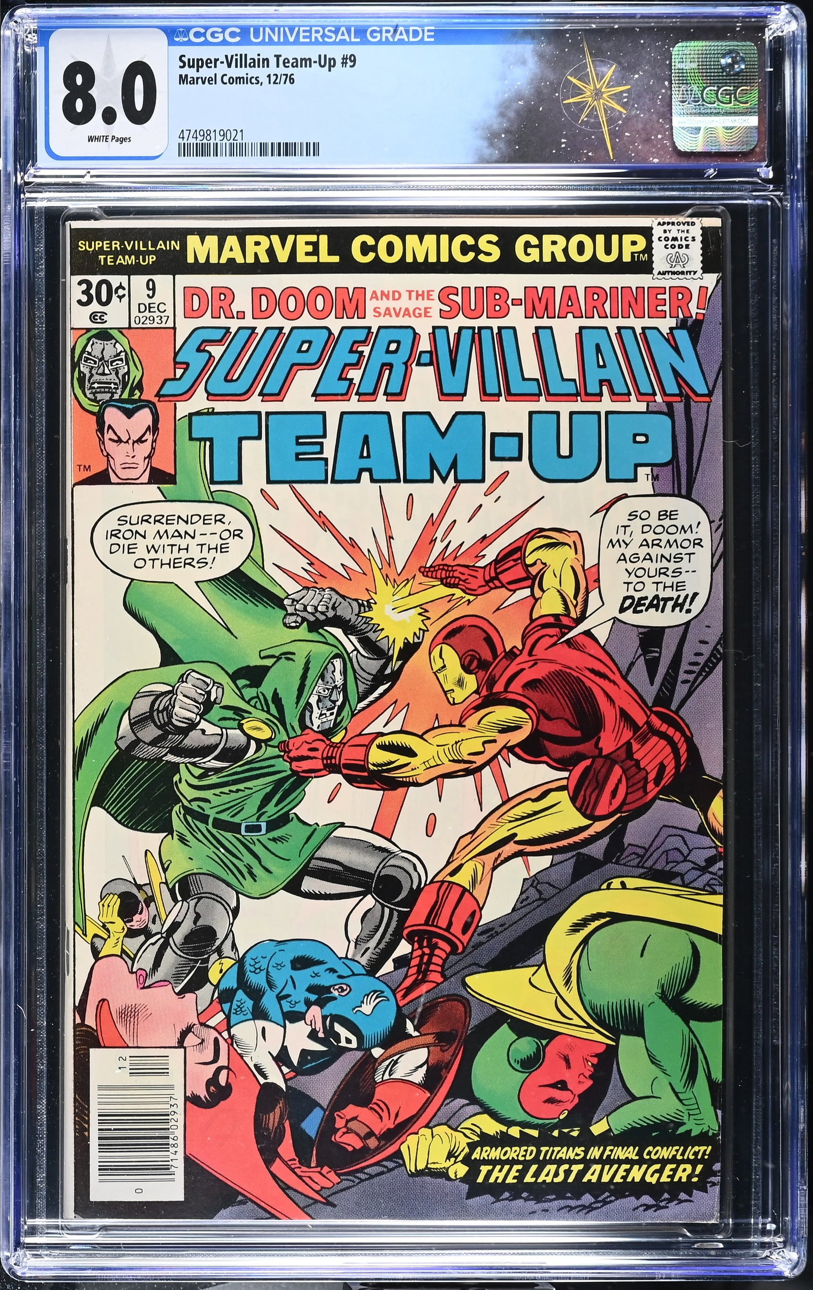 Super-Villain Team-Up #9 CGC 8.0 Dr. Doom & Iron Man Cover by Gil Kane "Pawns of Attuma!" (Marvel (1 of 2)