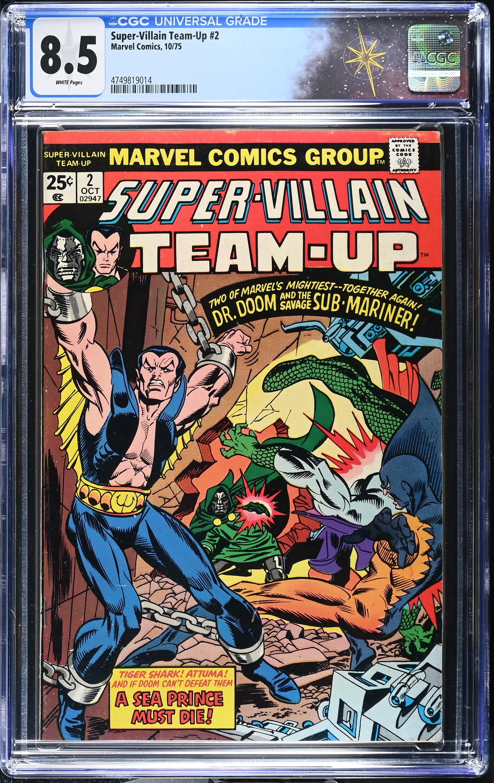 Super-Villain Team-Up #2 CGC 8.5 "Death" of Betty Dean (Marvel Comics, 1975) White Pages (1 of 2)