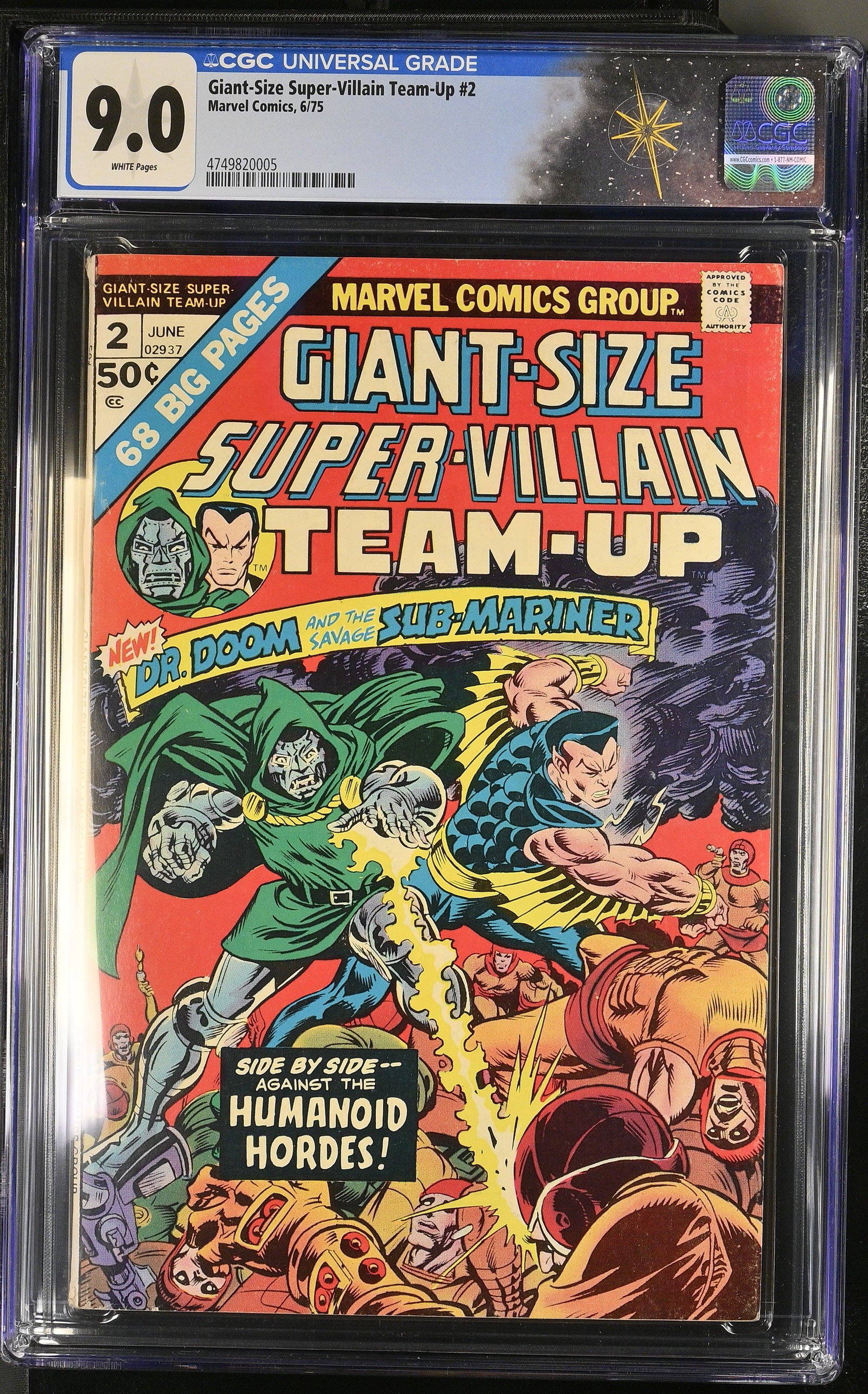 Giant-Size Super-Villain Team-Up #2 CGC 9.0 The Last Giant-Sized Issue (Marvel Comics, 1975) White: Giant-Size Super-Villain Team-Up #2 CGC 9.0 Story continued in Super-Villain Team-Up #1 (Marvel Comics, 1975).Cover by Gil Kane and Al Milgrom. 64 page Giant-Size. "To Bestride the World!" Story by Ro