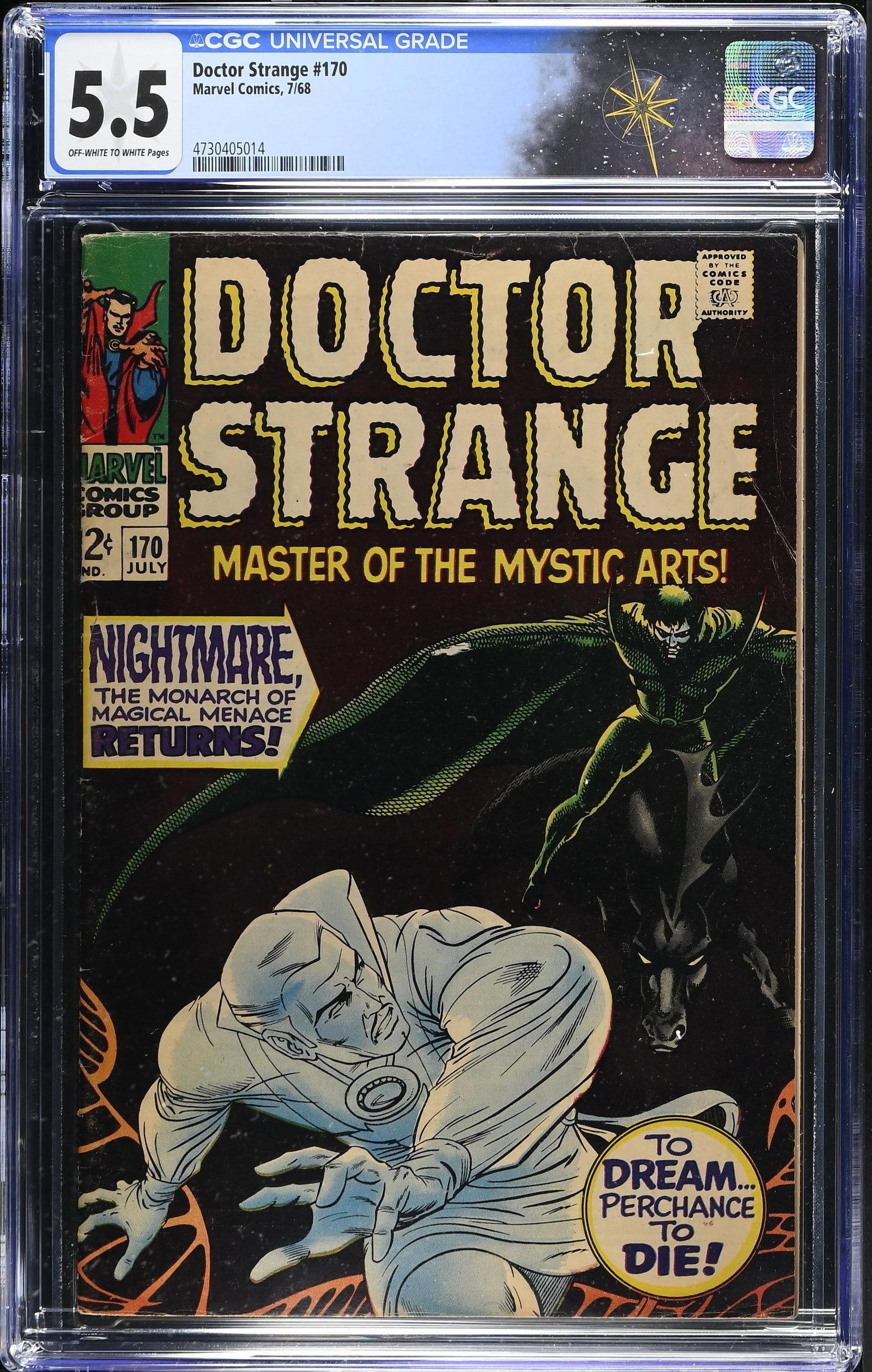 Doctor Strange #170 CGC 5.5 Nightmare Cover by Dan Adkins (Marvel Comics, 1968) Off-White to White (1 of 2)