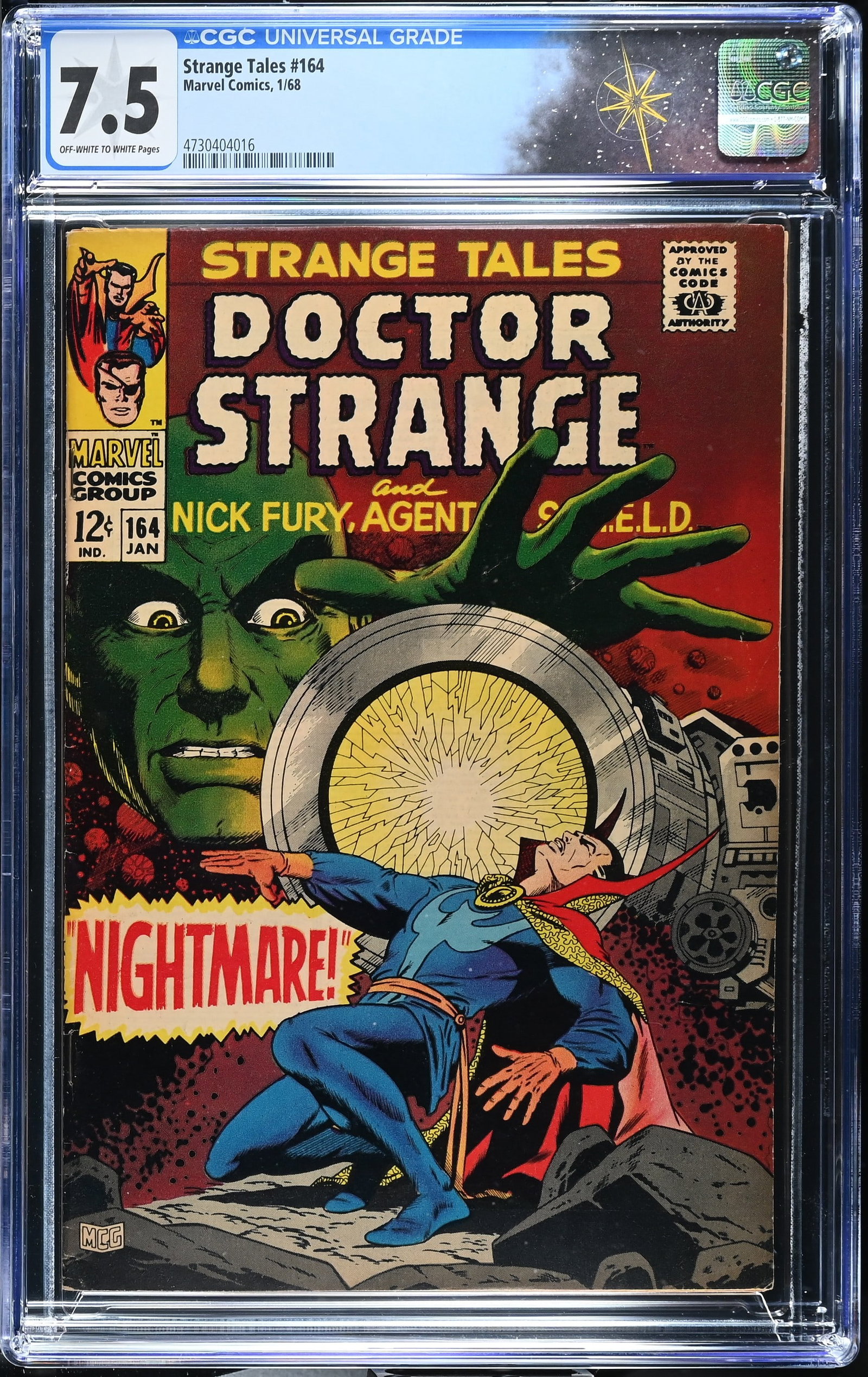 Strange Tales #164 CGC 7.5 1st Appearance of Yandroth (Marvel Comics, 1968) Off-White to White Pages (1 of 2)