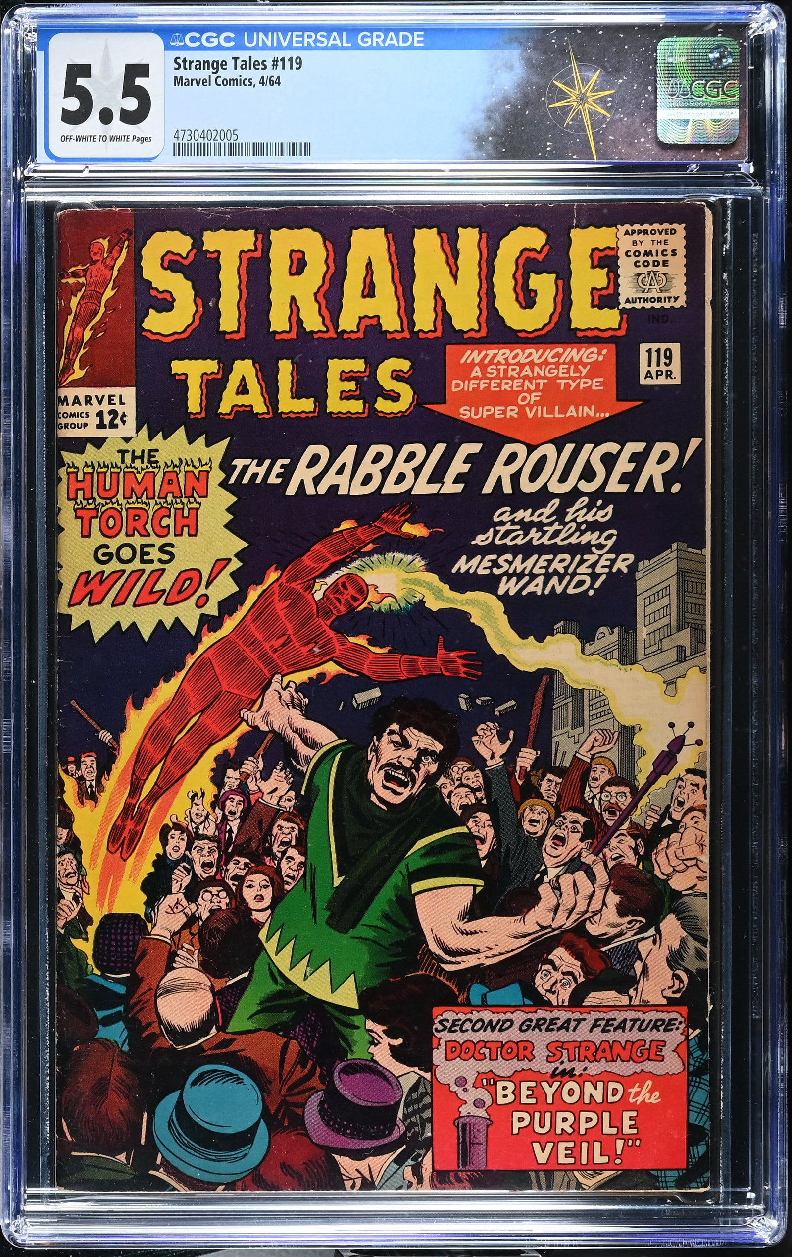 Strange Tales #119 CGC 5.5 Wong Name Reveal & Spider-Man cameo (Marvel Comics, 1964) Off-White to (1 of 2)