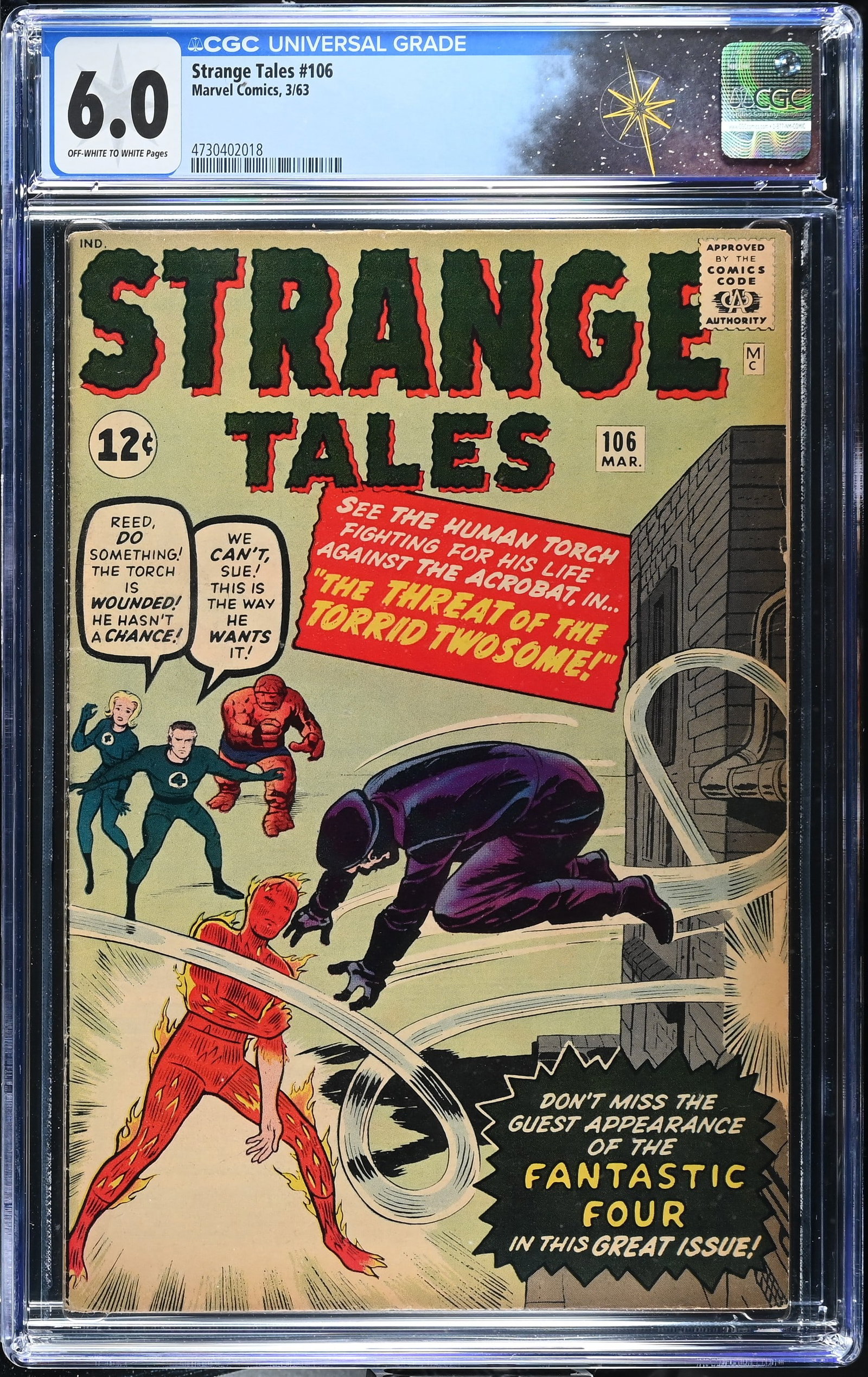 Strange Tales #106 CGC 6.0 1st Appearance of the Acrobat (Marvel Comics, 1963) Off-White to White (1 of 2)