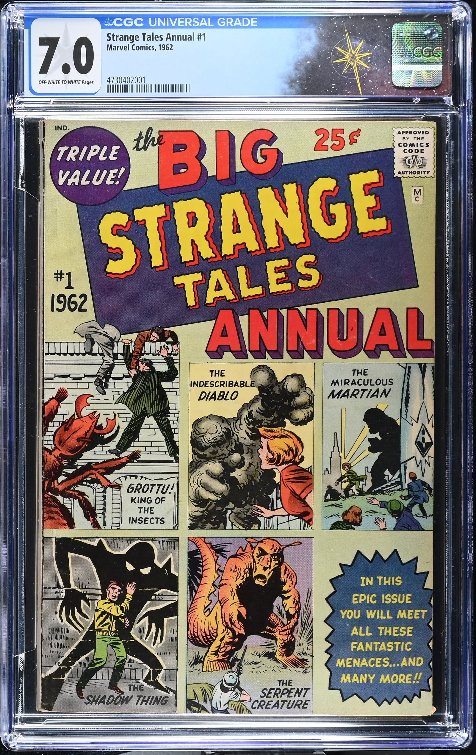 Strange Tales Annual #1 CGC 7.0 1st Annual Published By Marvel (Marvel Comics, 1962) Off-White to (1 of 2)