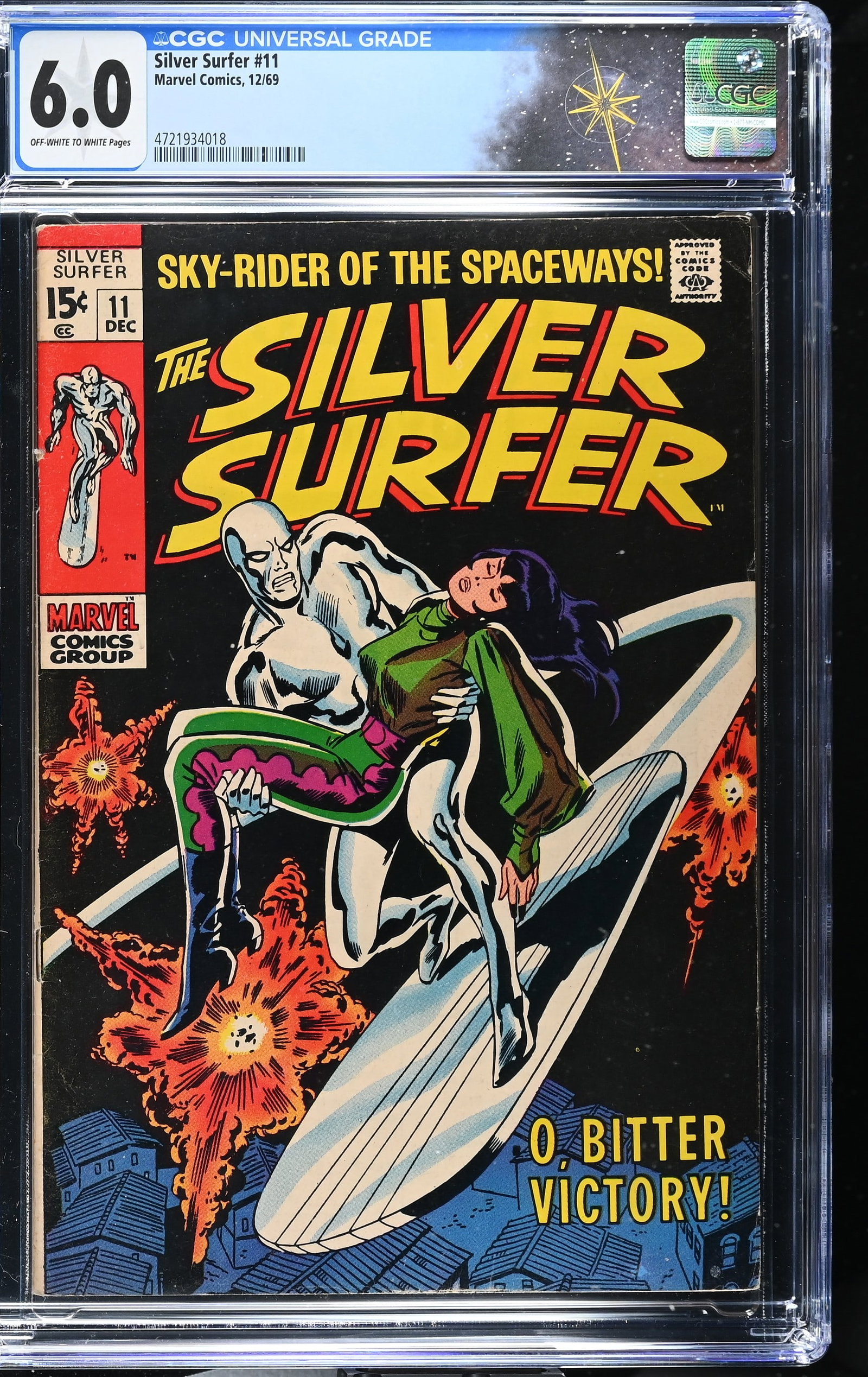 Silver Surfer #11 CGC 6.0 "O, Bitter Victory!" (Marvel Comics, 1969) Off-White to White Pages (1 of 2)