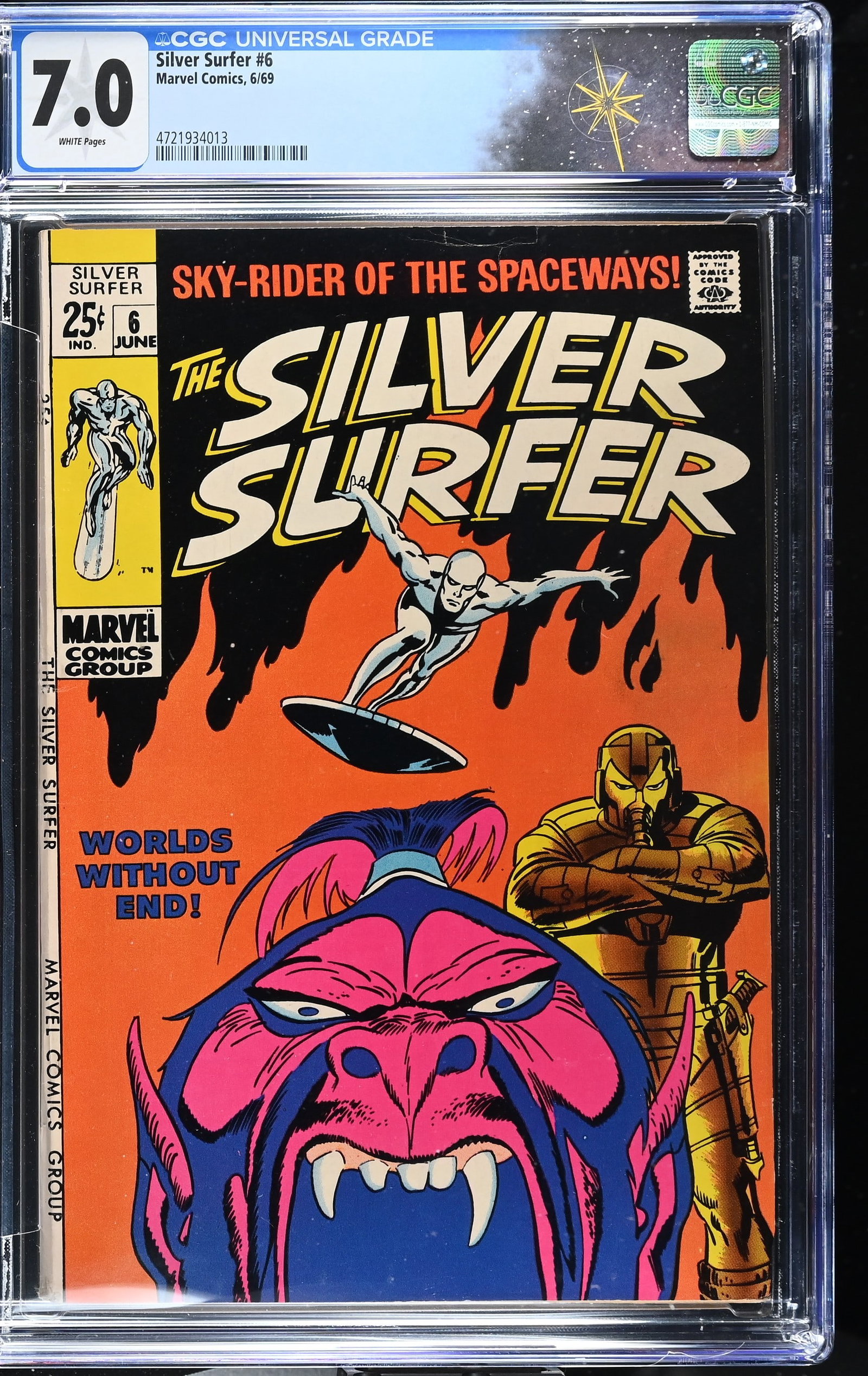 Silver Surfer #6 CGC 7.0 "Worlds without End!" (Marvel Comics, 1969) White Pages (1 of 2)