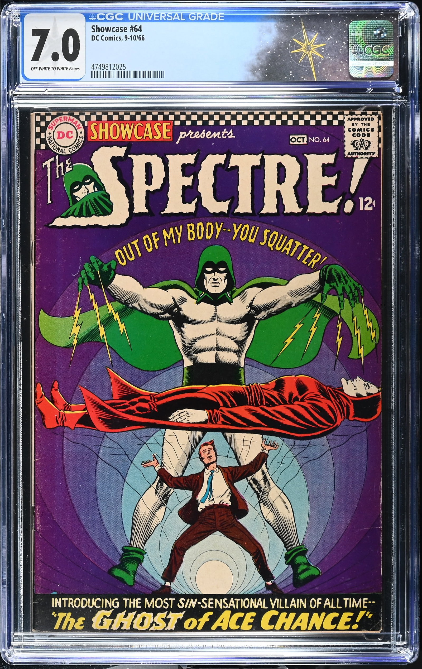 Showcase #64 CGC 7.0 "The Ghost of Ace Chance!" (DC Comics, 1966) Off-White to White Pages (1 of 2)