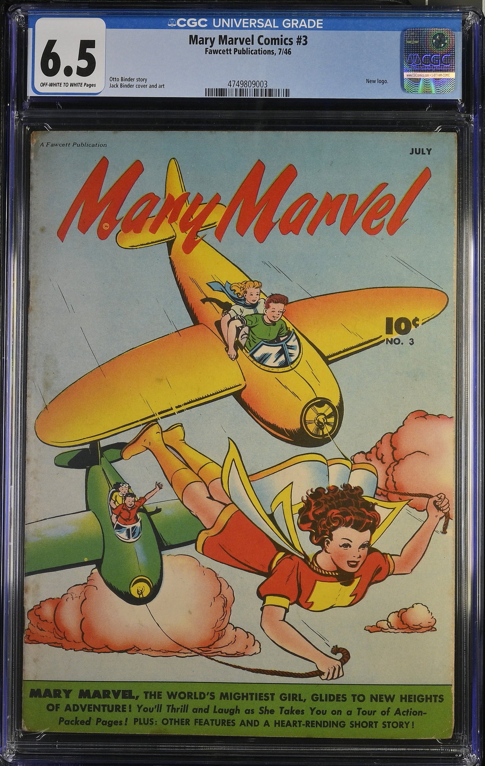Mary Marvel Comics #3 CGC 6.5 New Logo (Fawcett Publications, 1946) Off-White to White Pages (1 of 2)