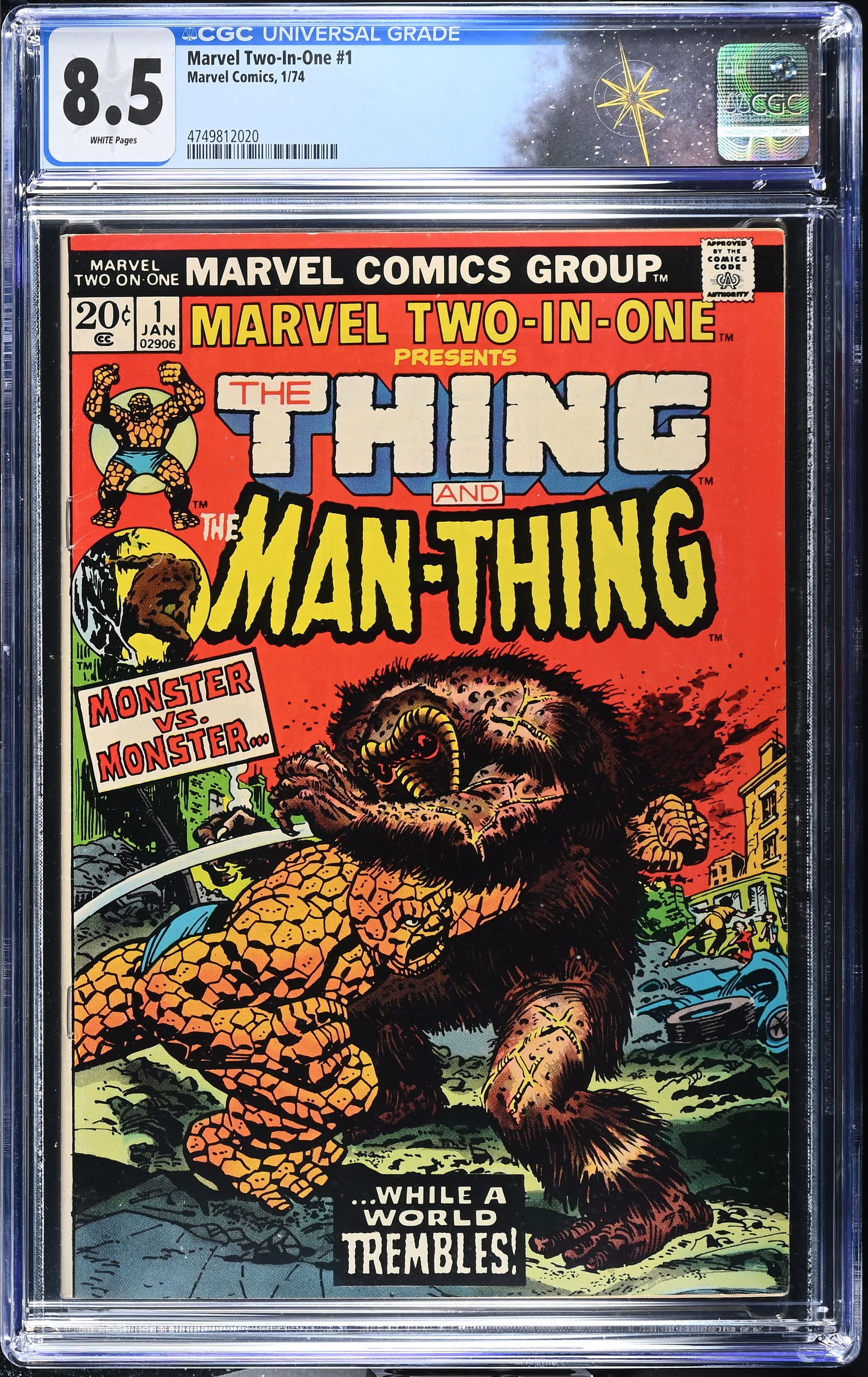 Marvel Two-In-One #1 CGC 8.5 The Thing & Man-Thing "Death" of the Molecule Man (Marvel Comics, 1974) (1 of 2)