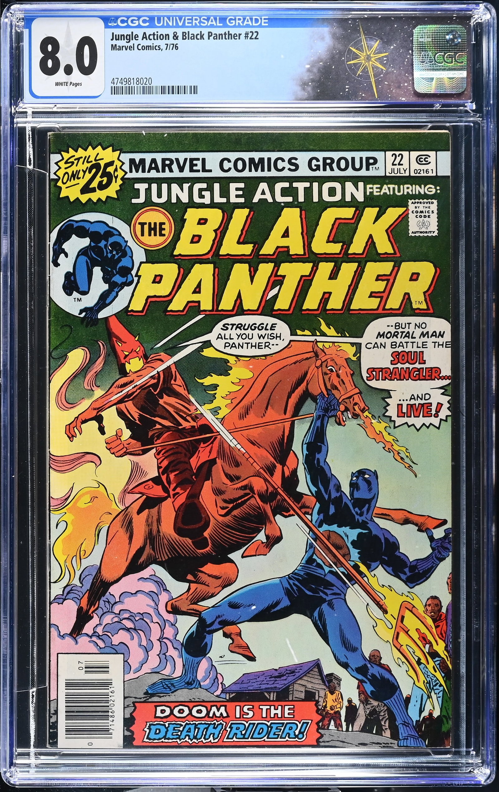Jungle Action & Black Panther #22 CGC 8.0 Black Panther vs. the KKK (Marvel Comics, 1976) White (1 of 2)