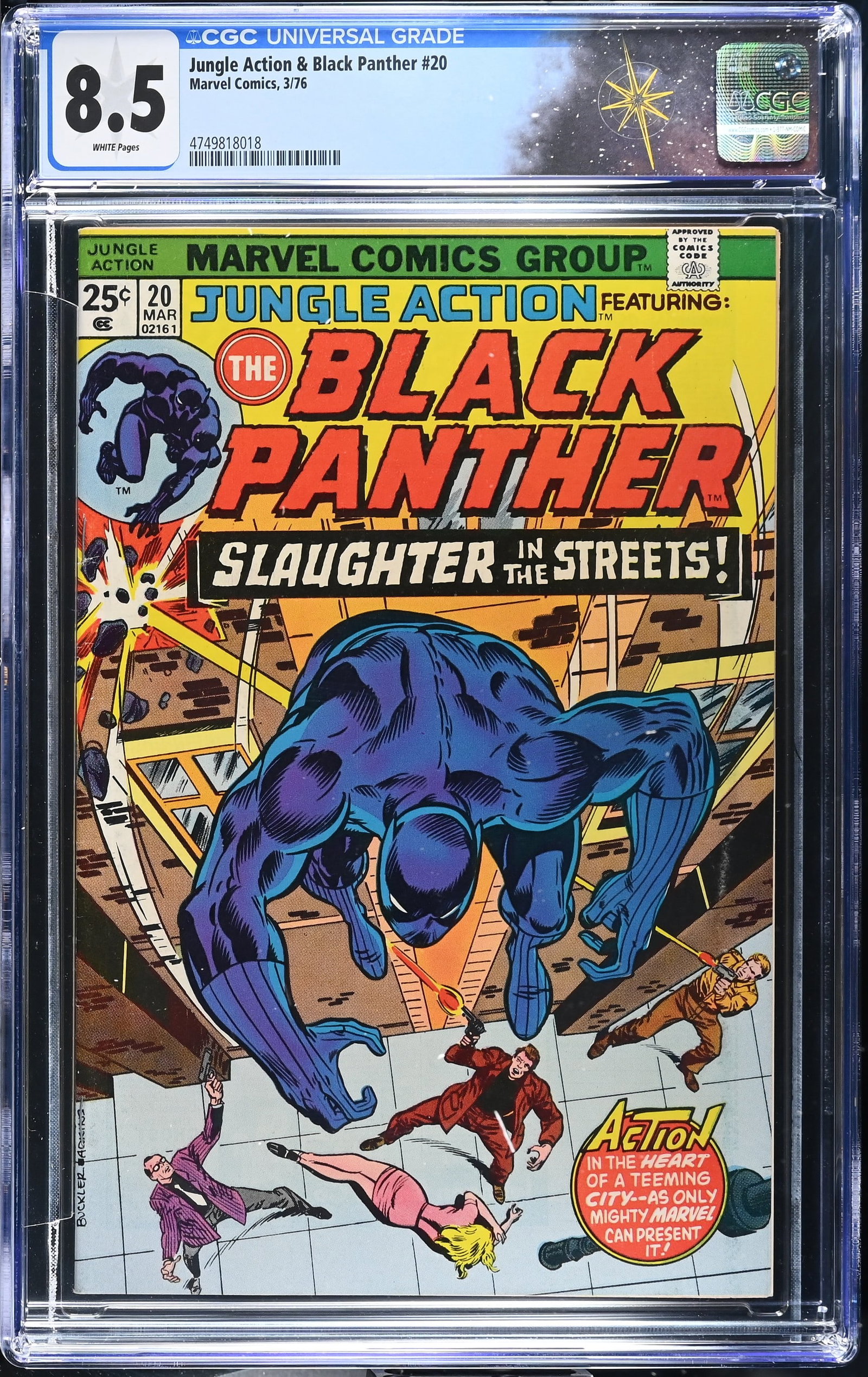Jungle Action & Black Panther #20 CGC 8.5 Black Panther vs. the KKK (Marvel Comics, 1976) White (1 of 2)