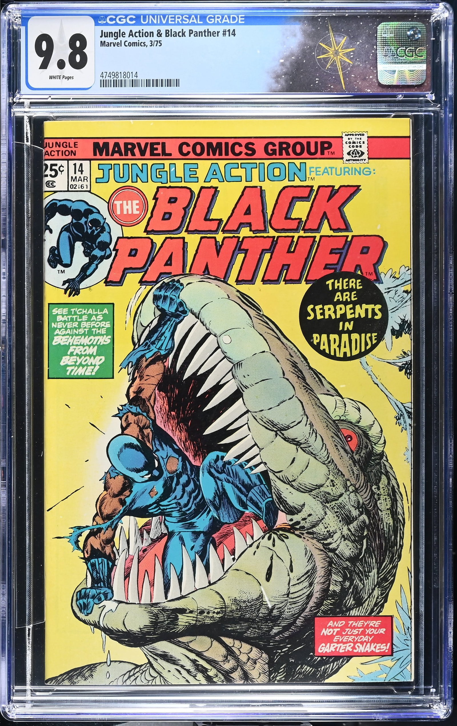 Jungle Action & Black Panther #14 CGC 9.8 Highest Grade on the Census (Marvel Comics, 1975) White (1 of 2)