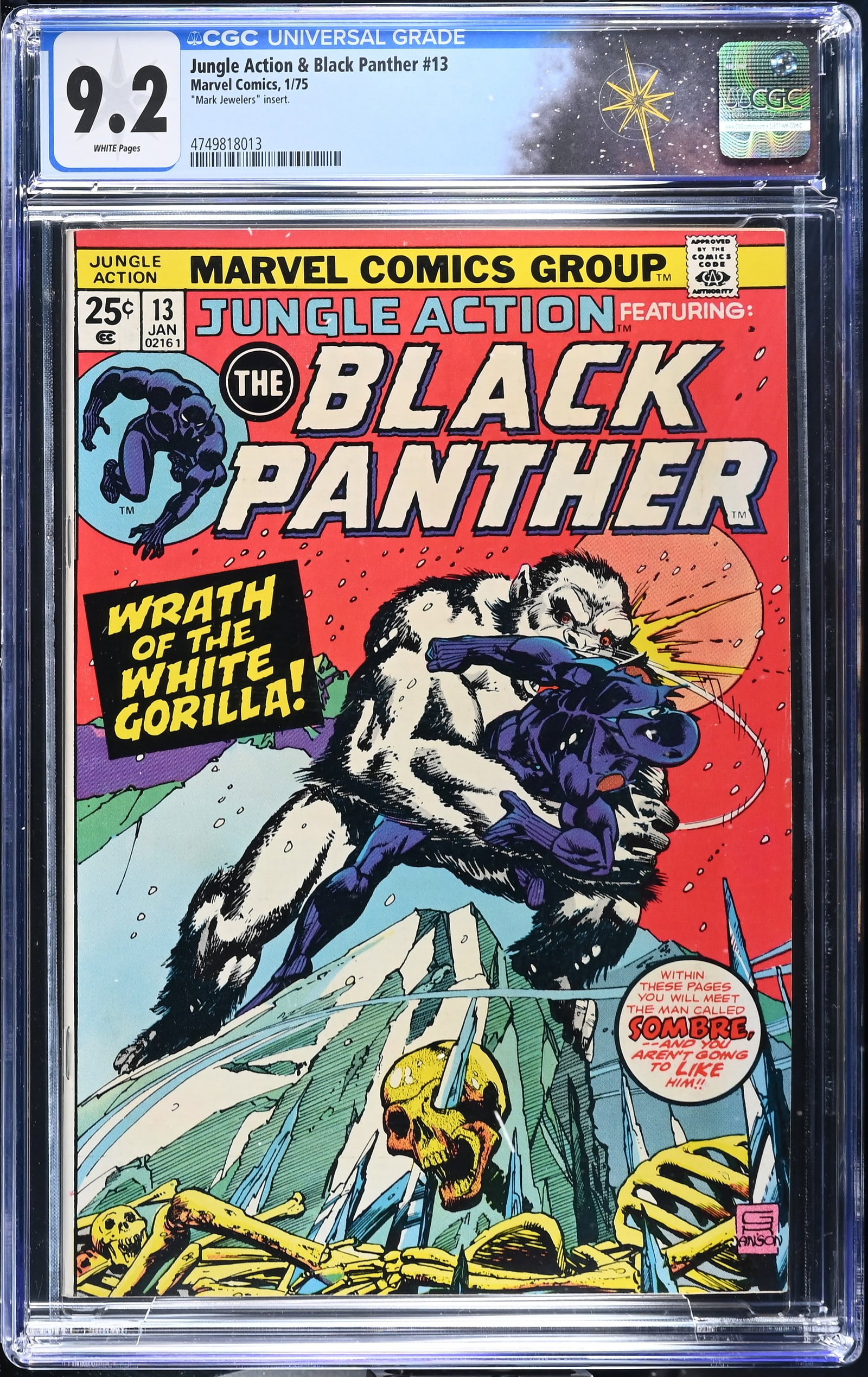 Jungle Action & Black Panther #13 CGC 9.2 "Mark Jewelers" Inset (Marvel Comics, 1975) White Pages (1 of 2)