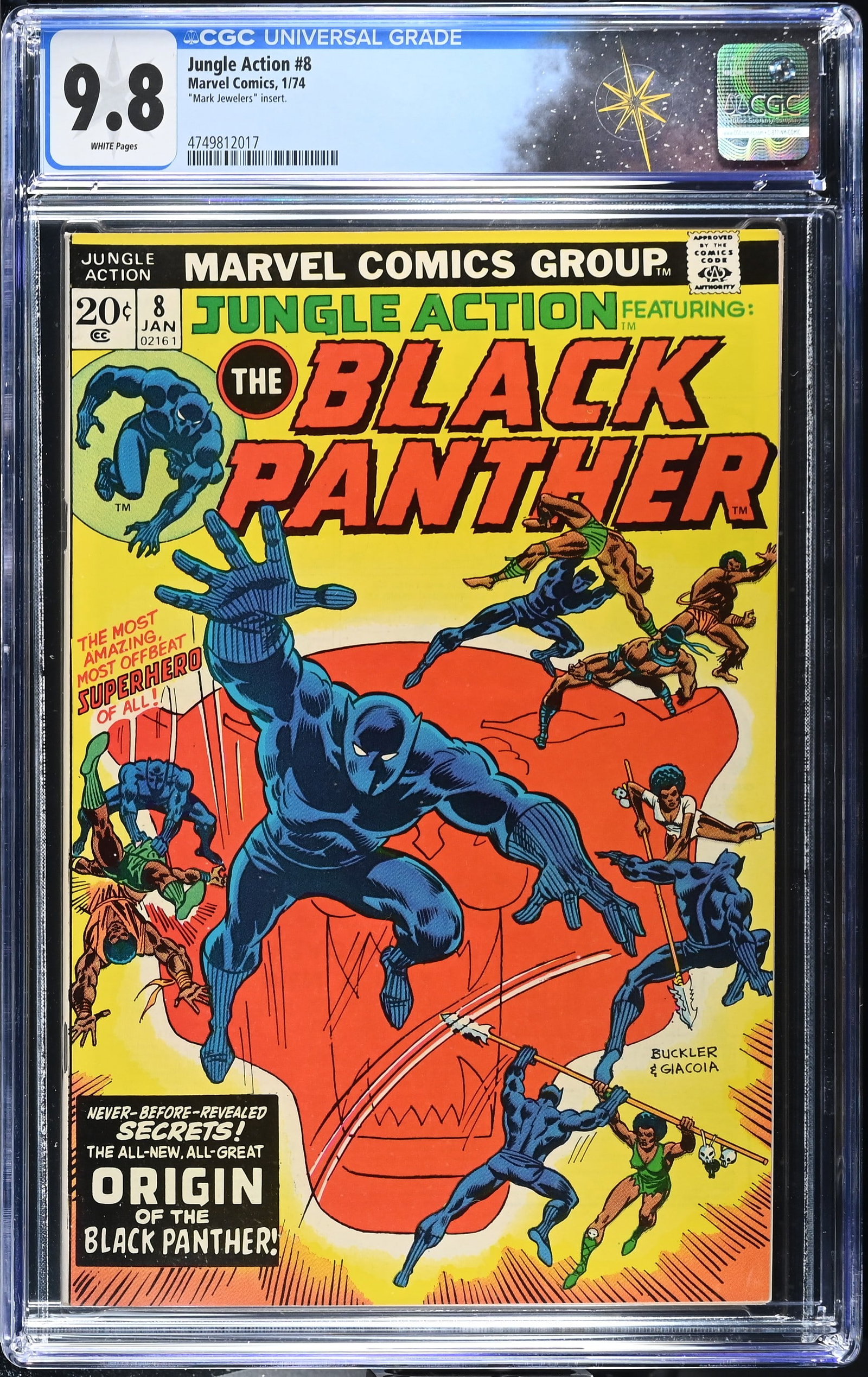 Jungle Action #8 CGC 9.8 Origin of the Black Panther (Marvel Comics, 1974) White Pages (1 of 2)